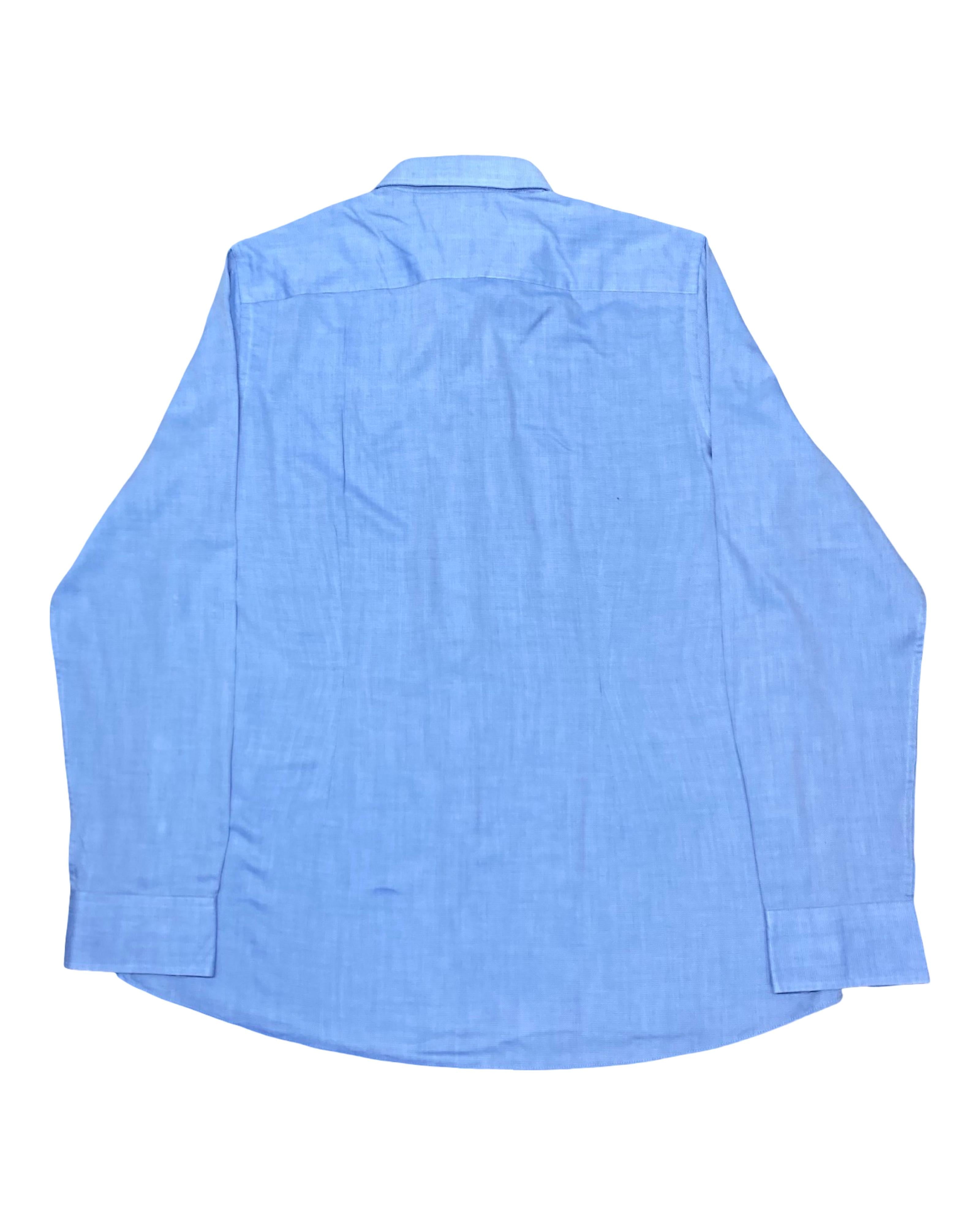 Next Blue Textured Shirt | Large | Chest 25”