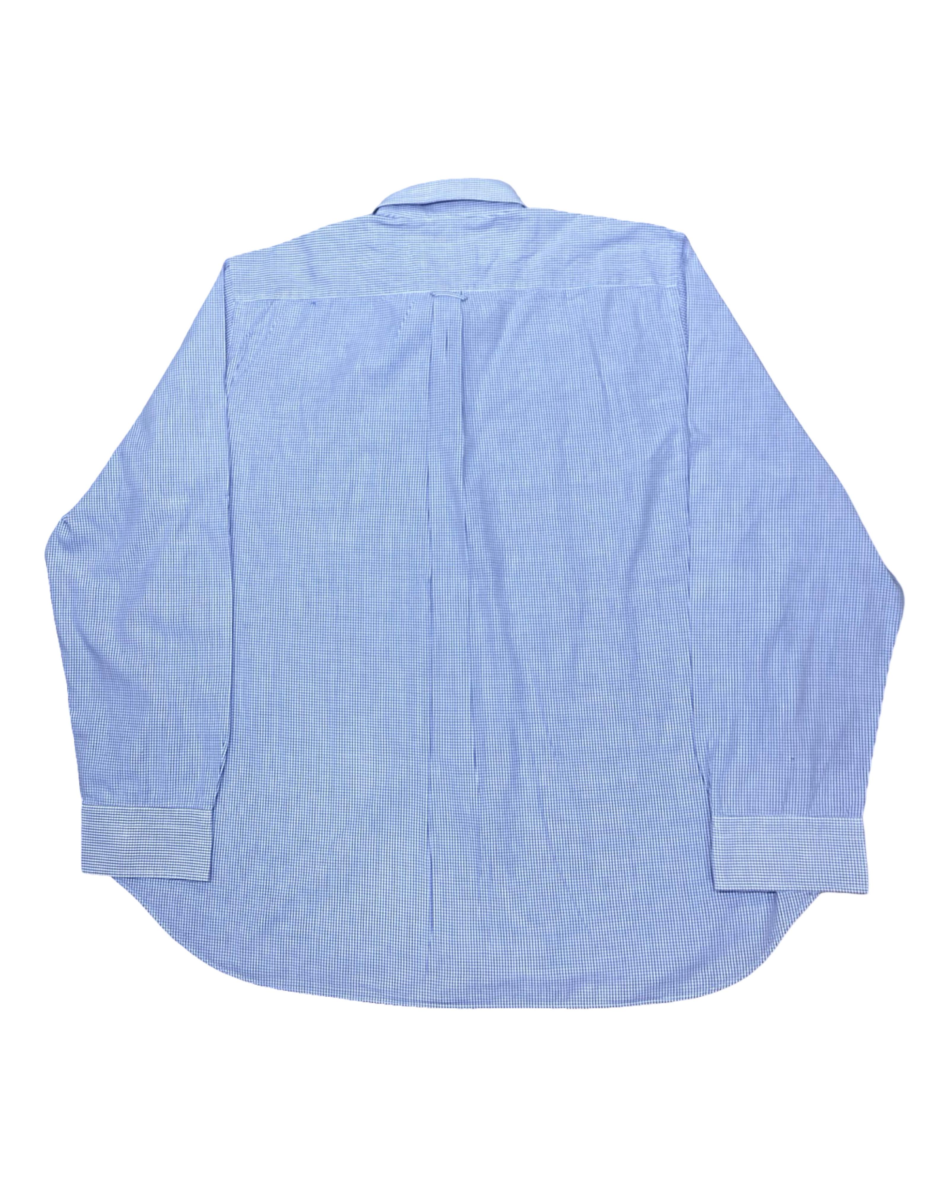 Boggi Blue Microcheck Shirt | XL | Chest 27”