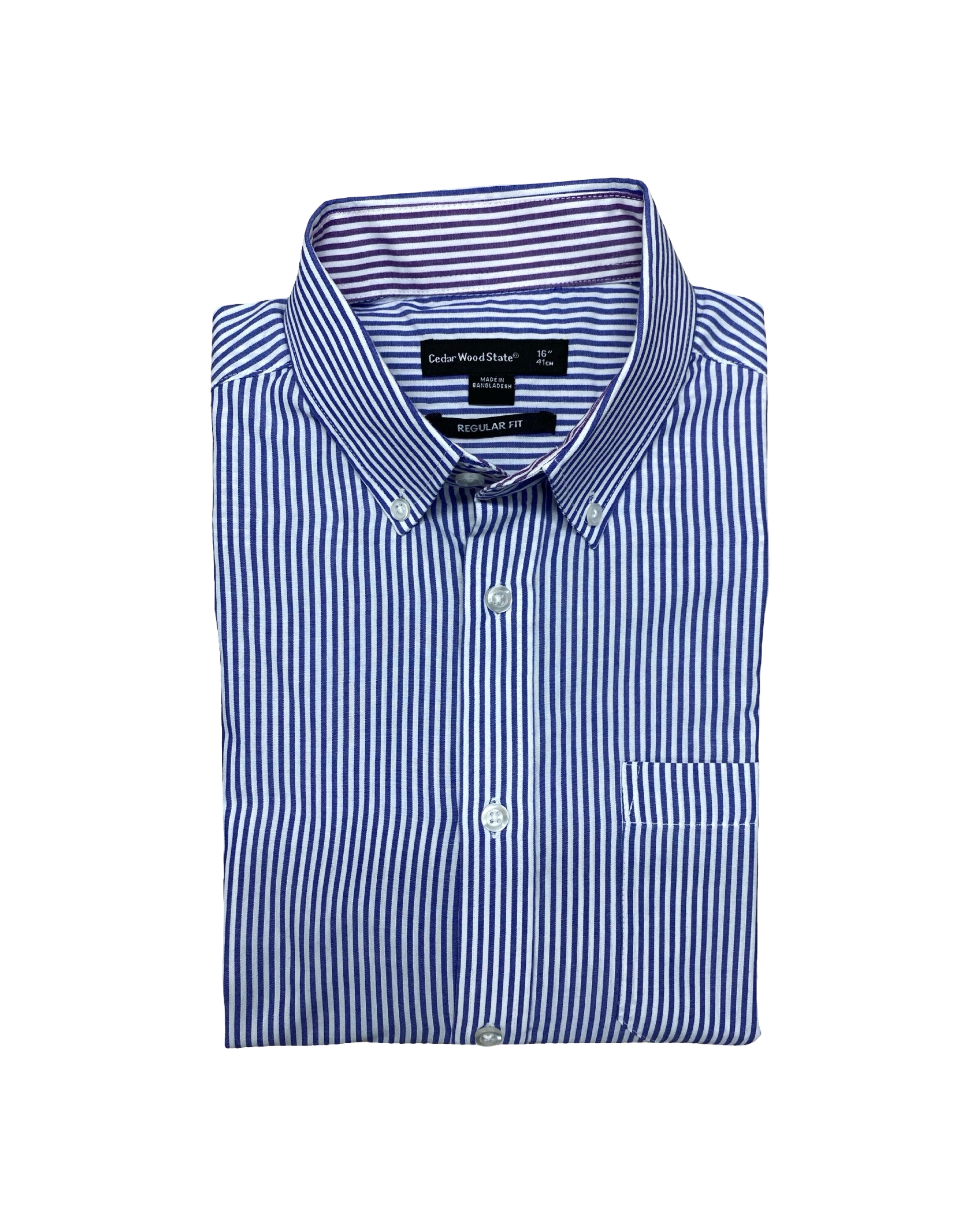 Cedar Wood State Blue Striped Shirt | Medium | Chest 22.5”