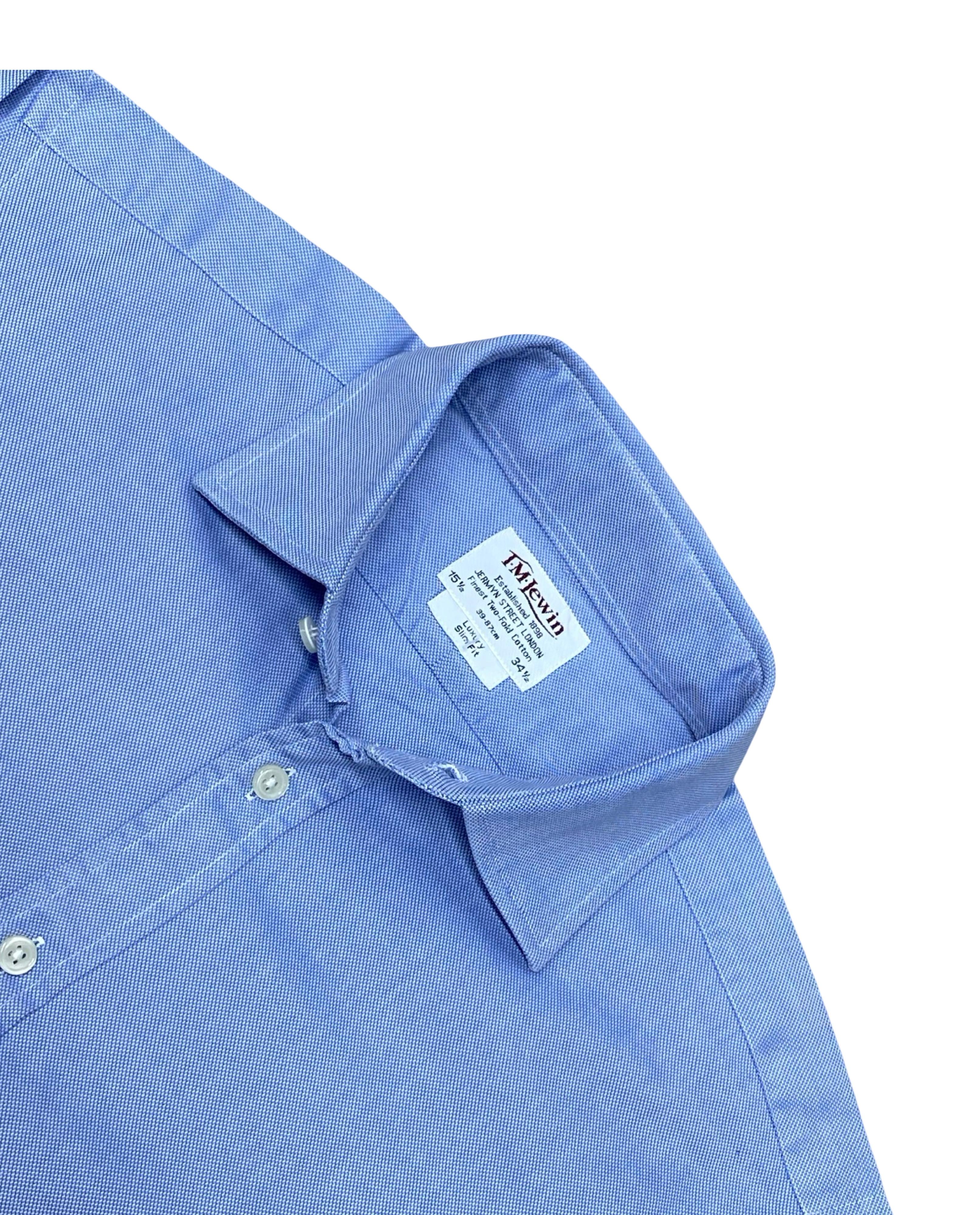 T.M. Lewin Blue Oxford Shirt | Medium | Chest 22”