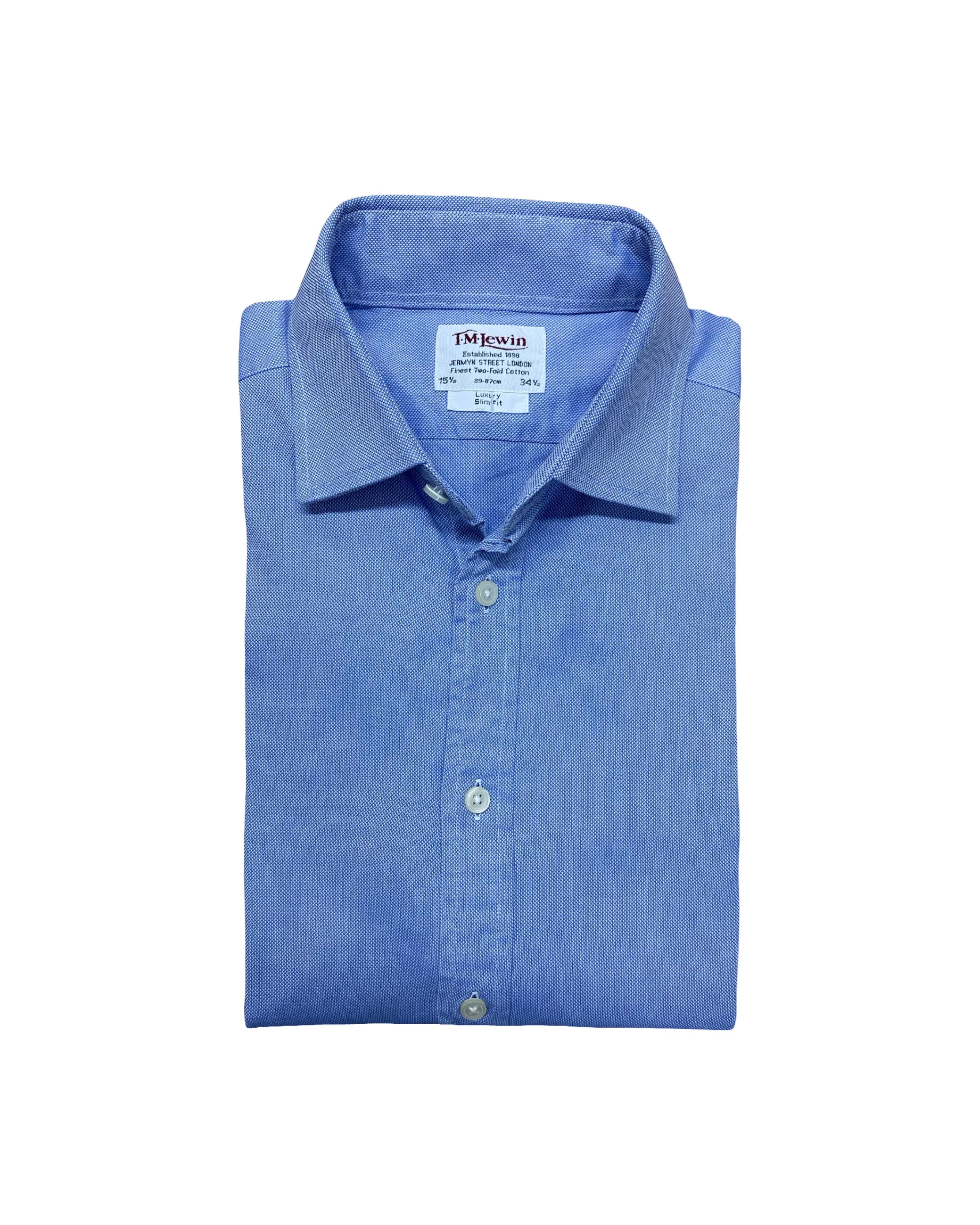 T.M. Lewin Blue Oxford Shirt | Medium | Chest 22”