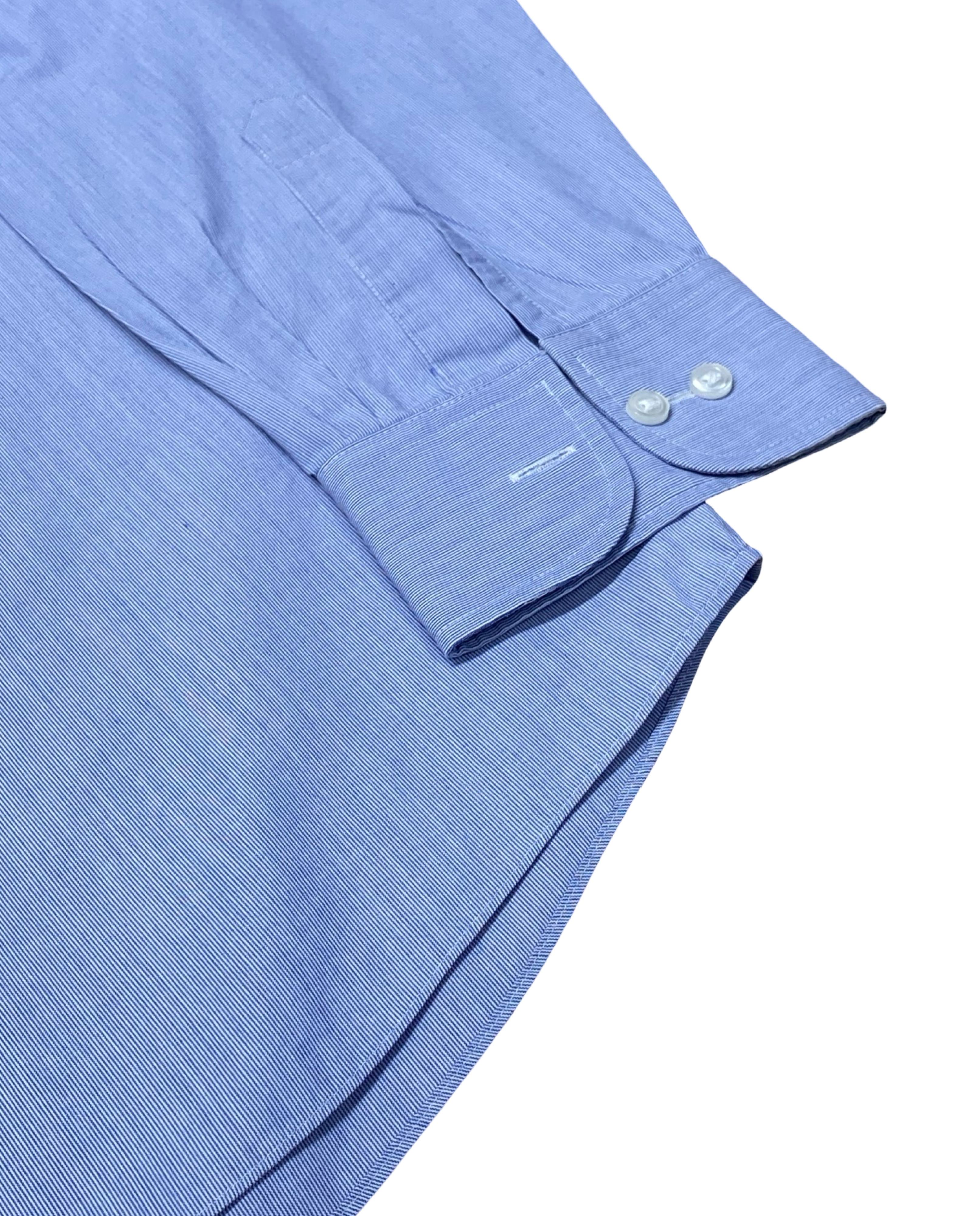 M&S Blue Pinstripe Shirt | Large | Chest 25.5”