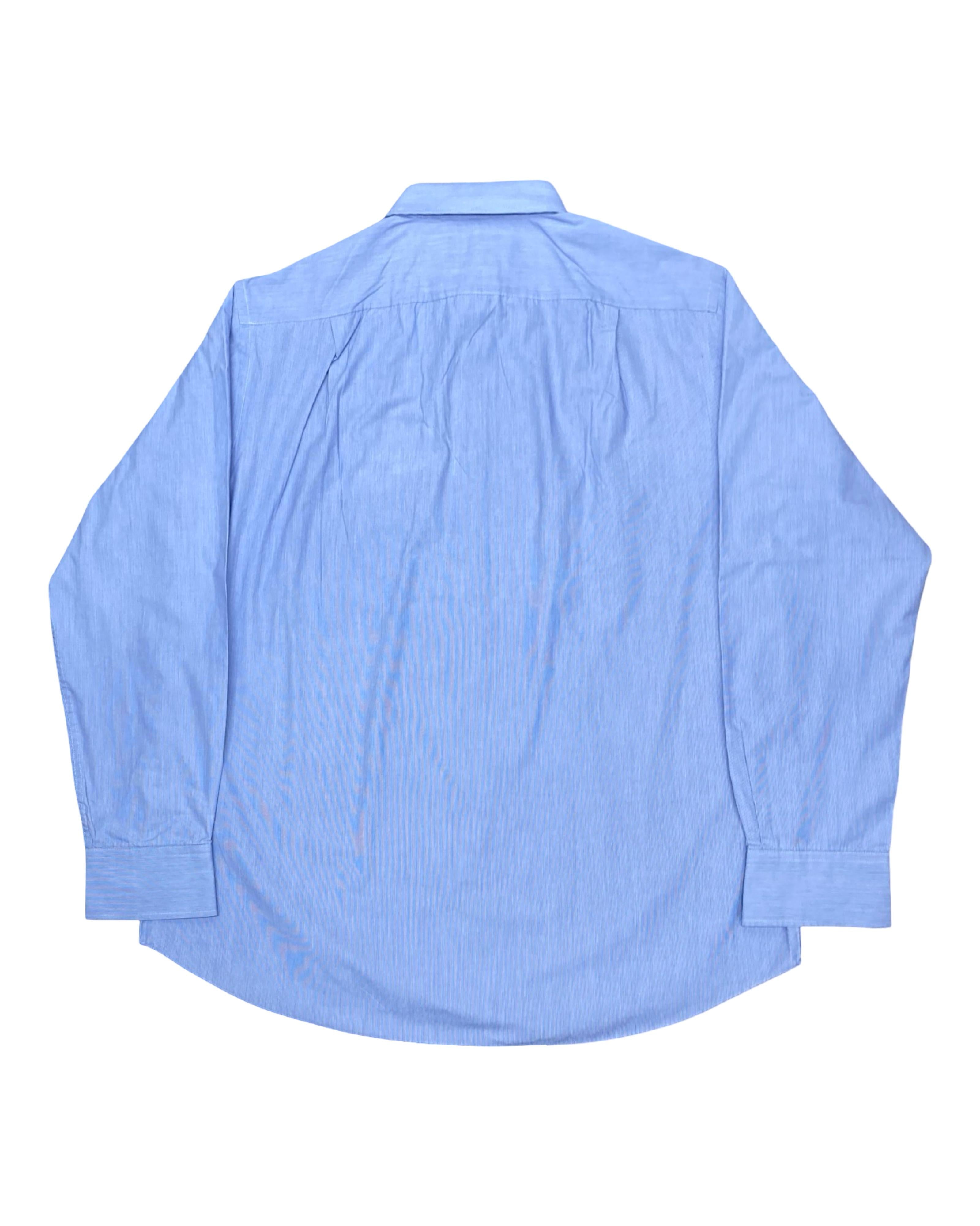 M&S Blue Pinstripe Shirt | Large | Chest 25.5”