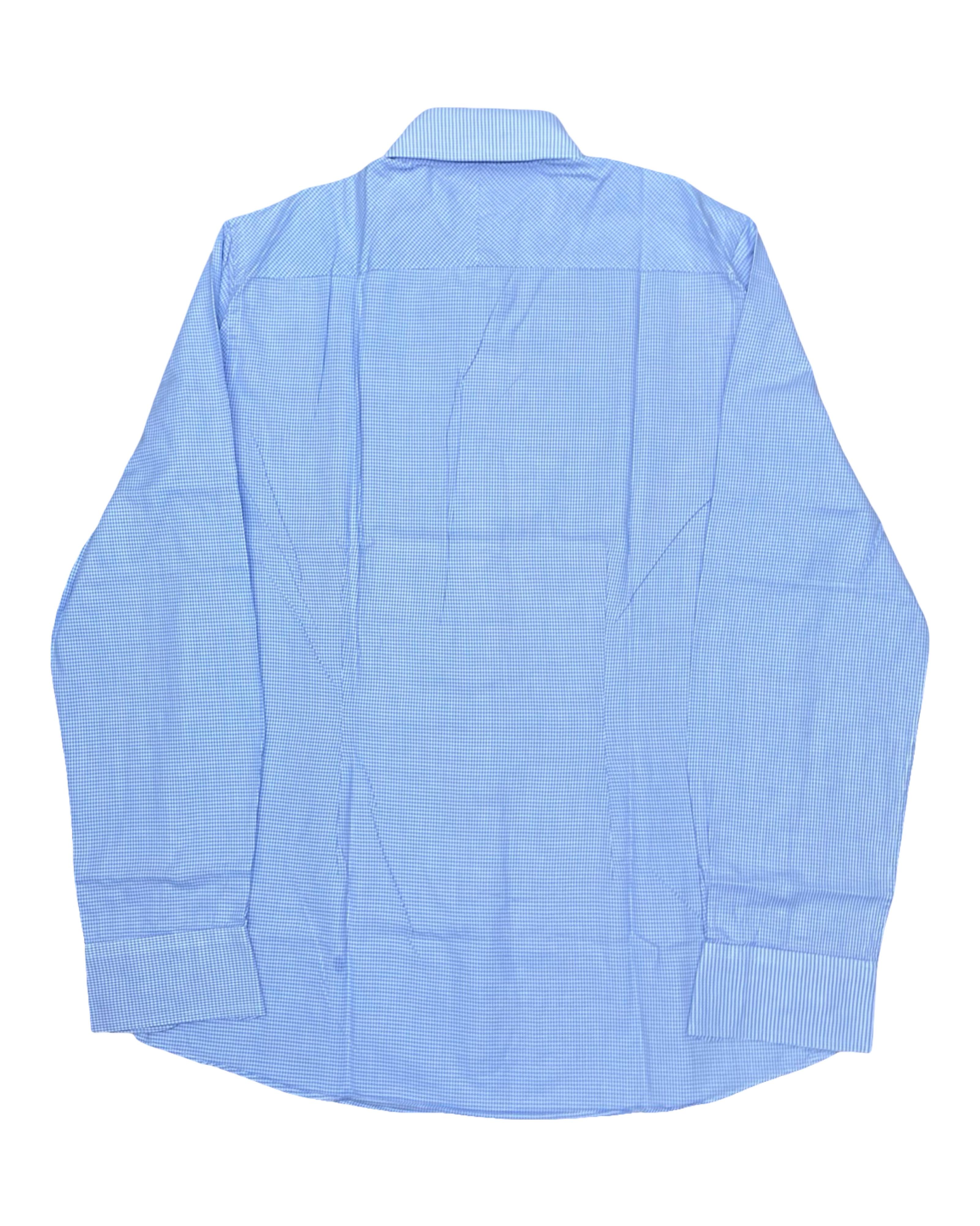 Next Signature Blue Microcheck Shirt | Medium | Chest 21.5”