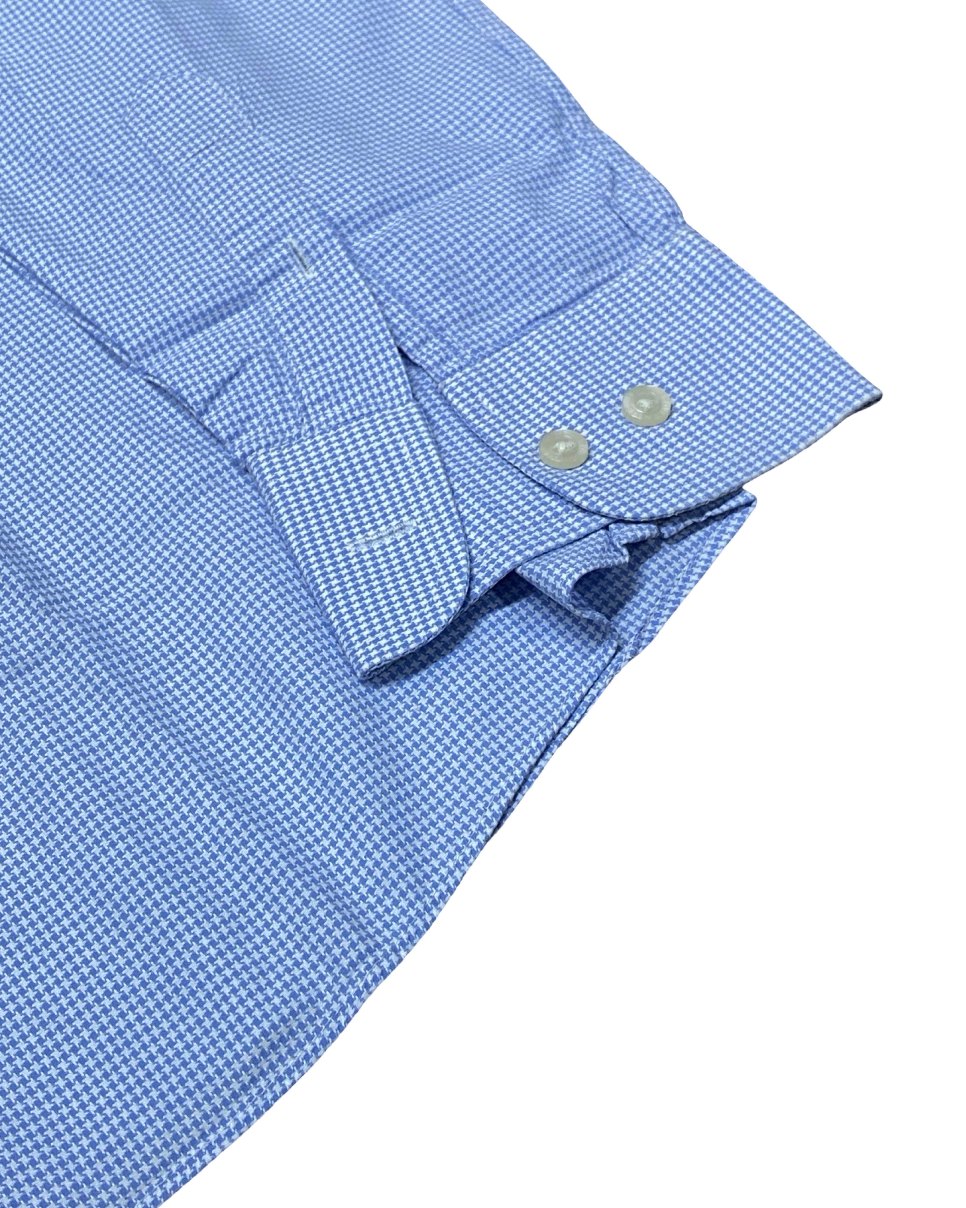Next Signature Blue Microcheck Shirt | Medium | Chest 21.5”