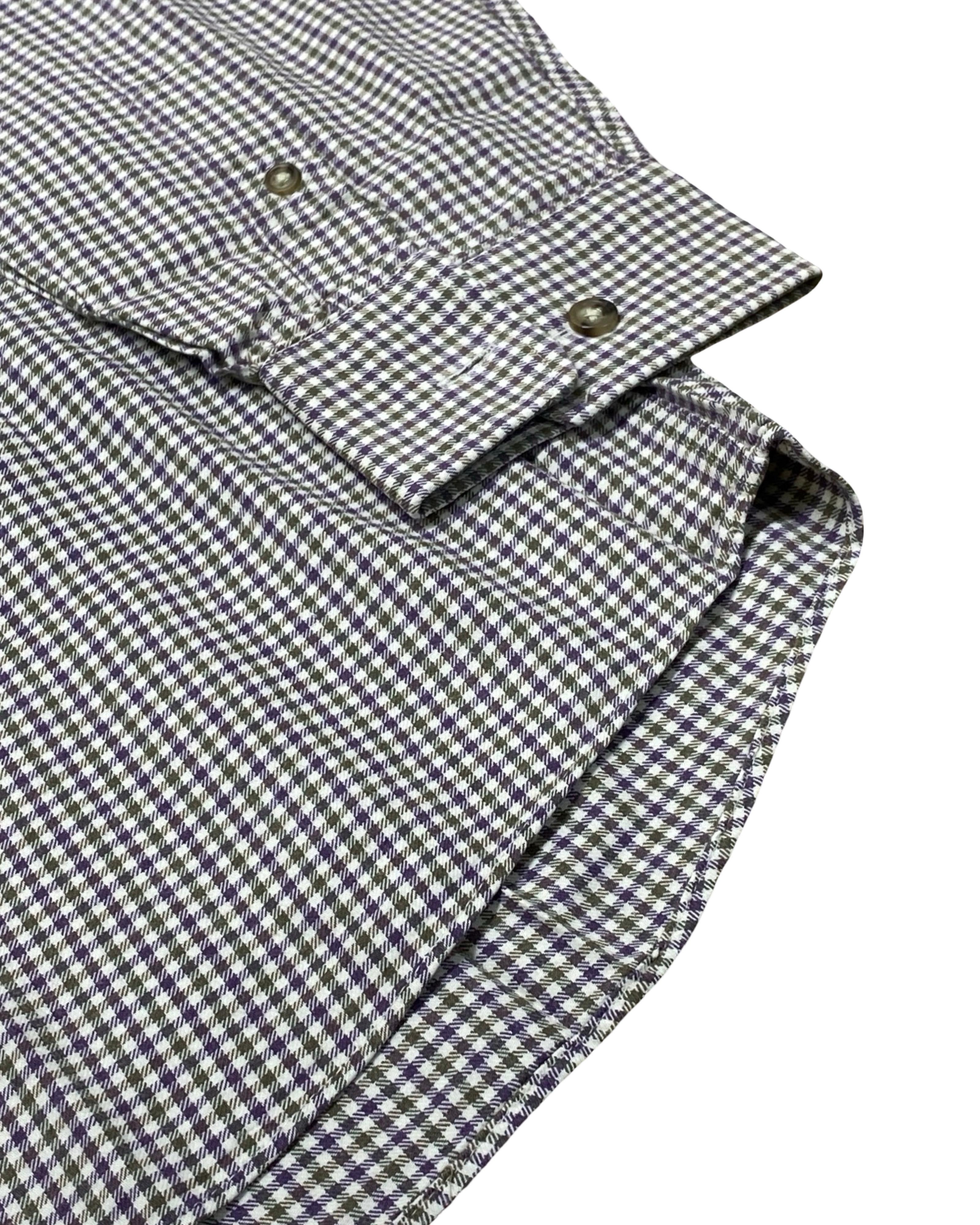 M&S Pure Cotton Twill Check Shirt | XL | Chest 27”