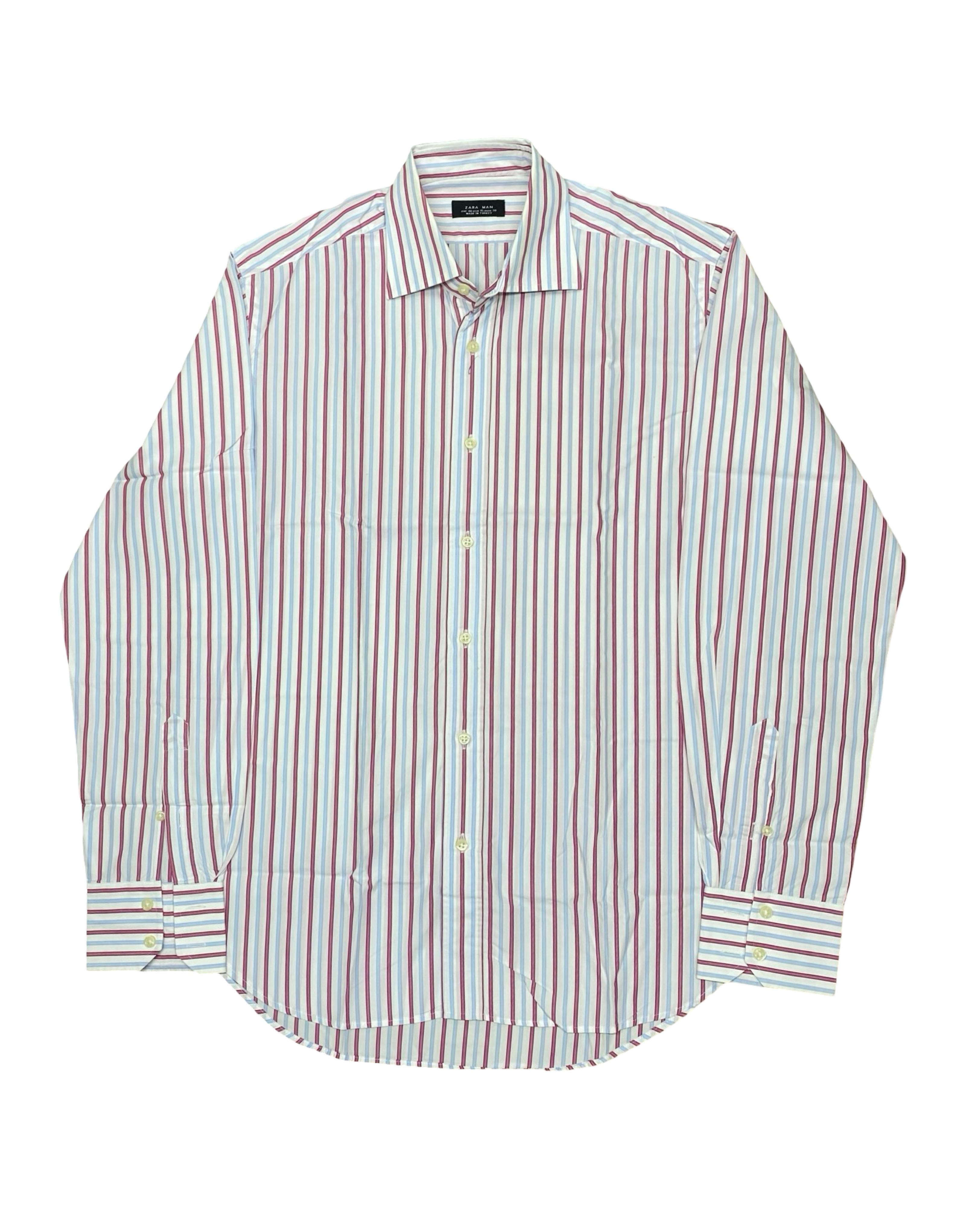 Zara Man Multicolor Stripe Shirt | Medium | Chest 22”