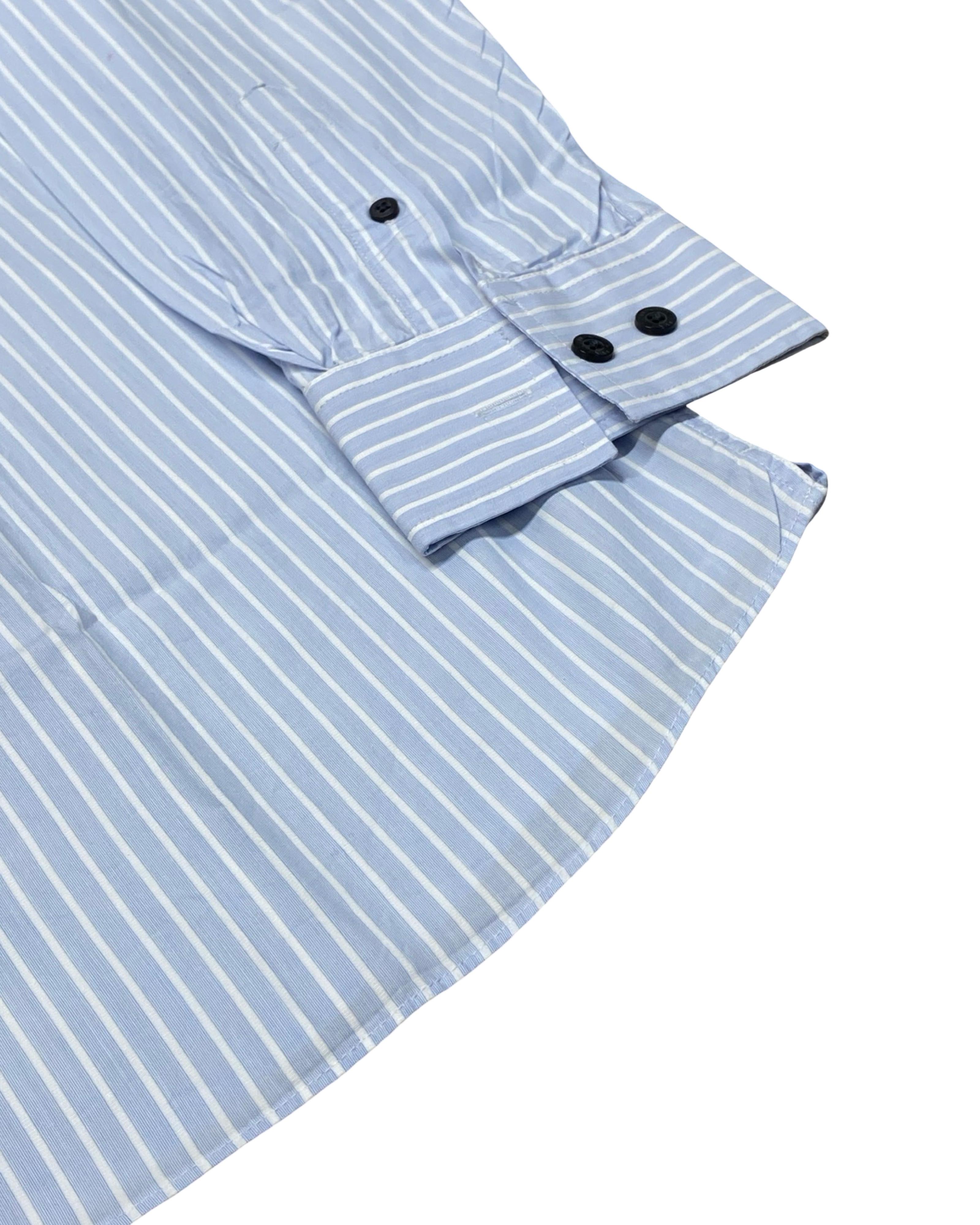 Next Signature Blue Stripe Shirt | Medium | Chest 22.5”