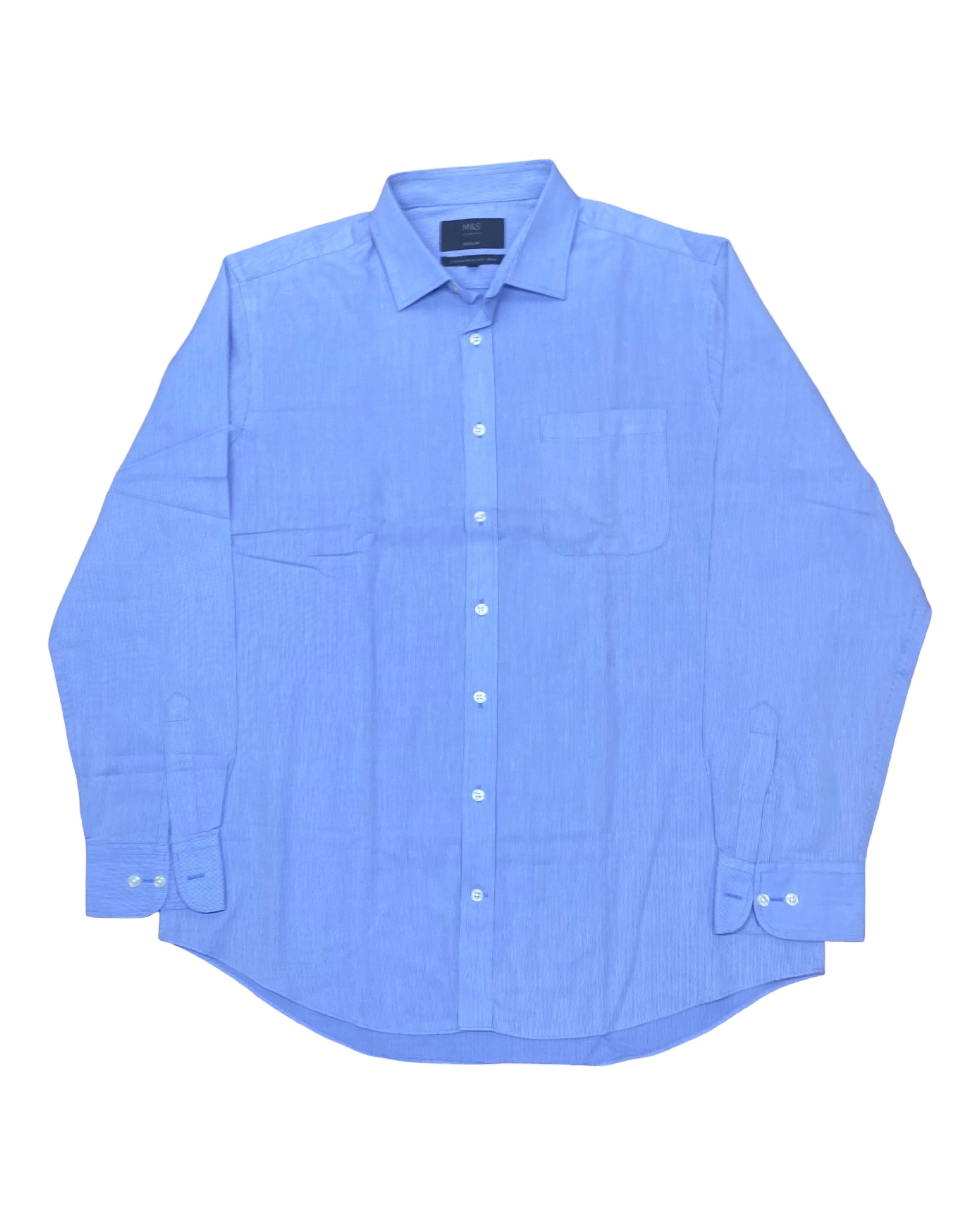 M&S Classic Blue Shirt | Large | Chest 25”