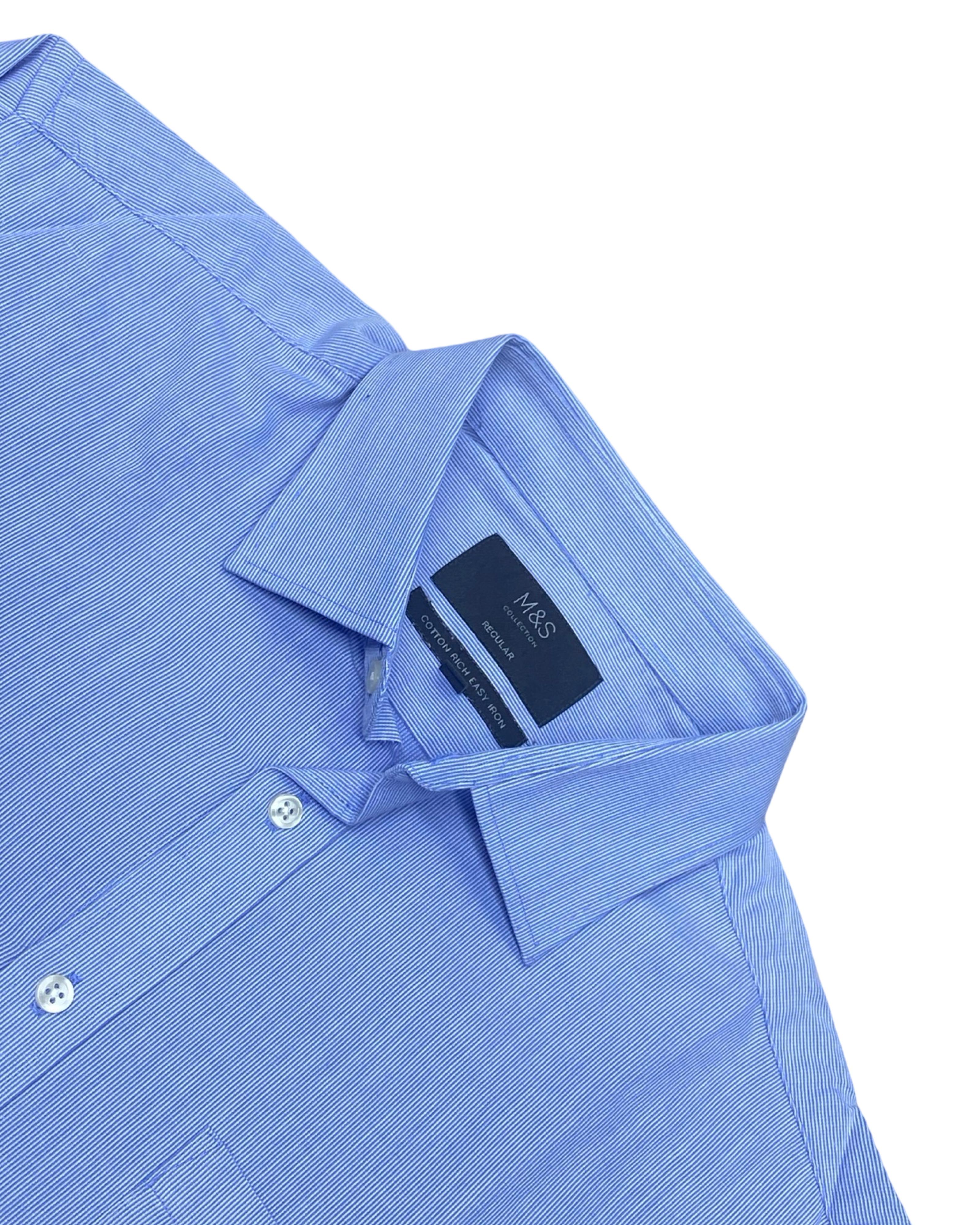 M&S Classic Blue Shirt | Large | Chest 25”