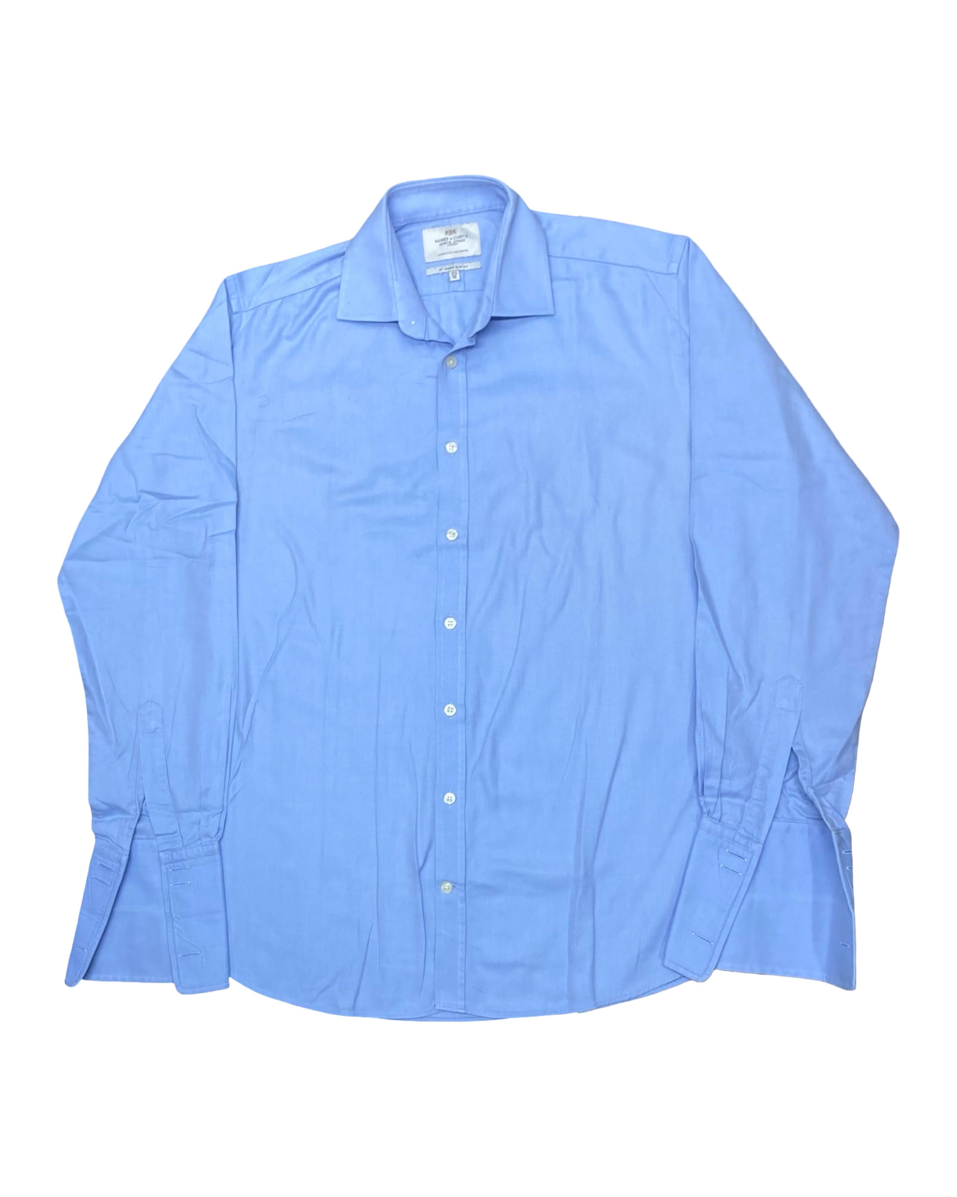 Hawes & Curtis Blue Herringbone Shirt | Large | Chest 23”