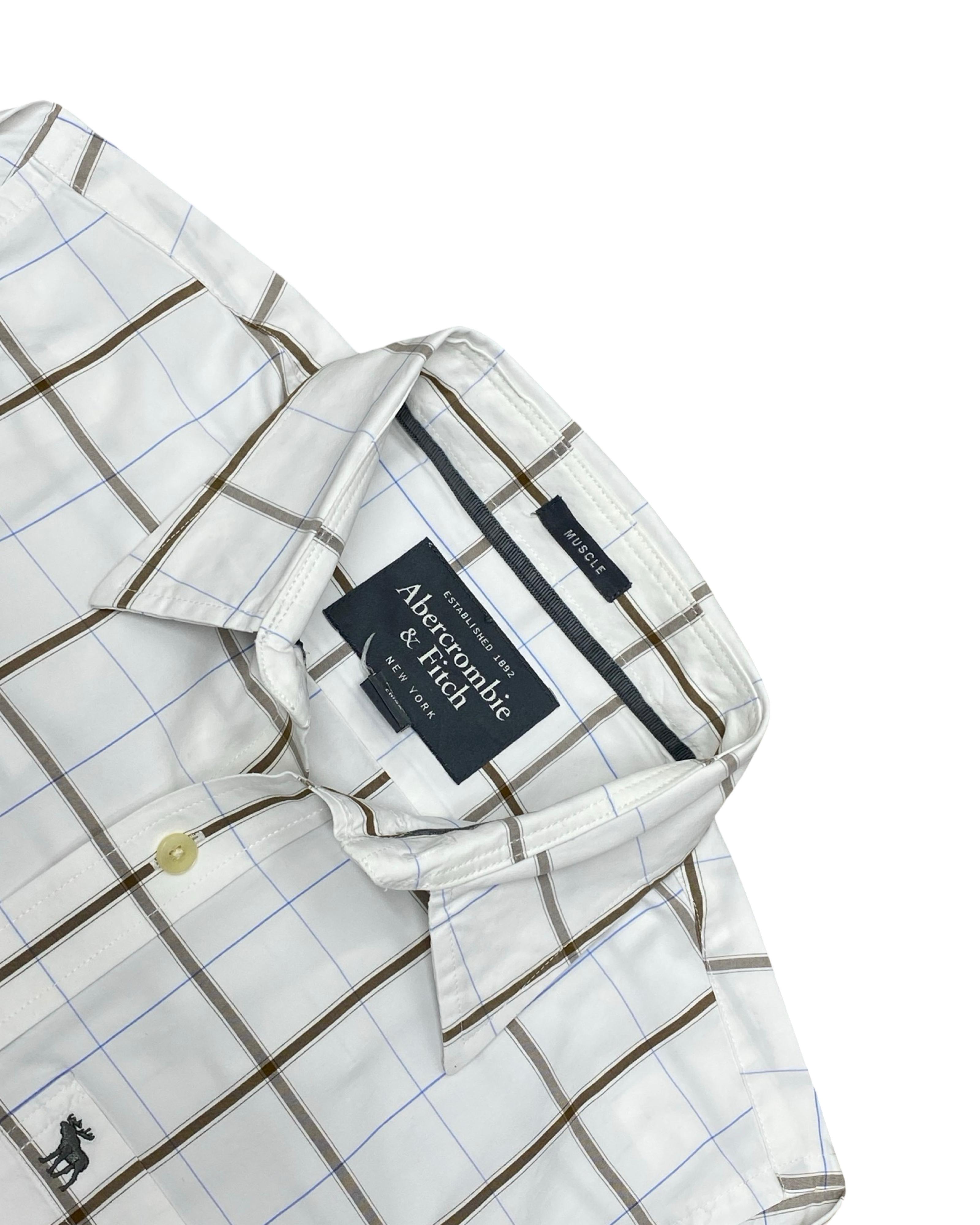 Abercrombie & Fitch Muscle Fit Windowpane Check Shirt | Medium | Chest 20.5”
