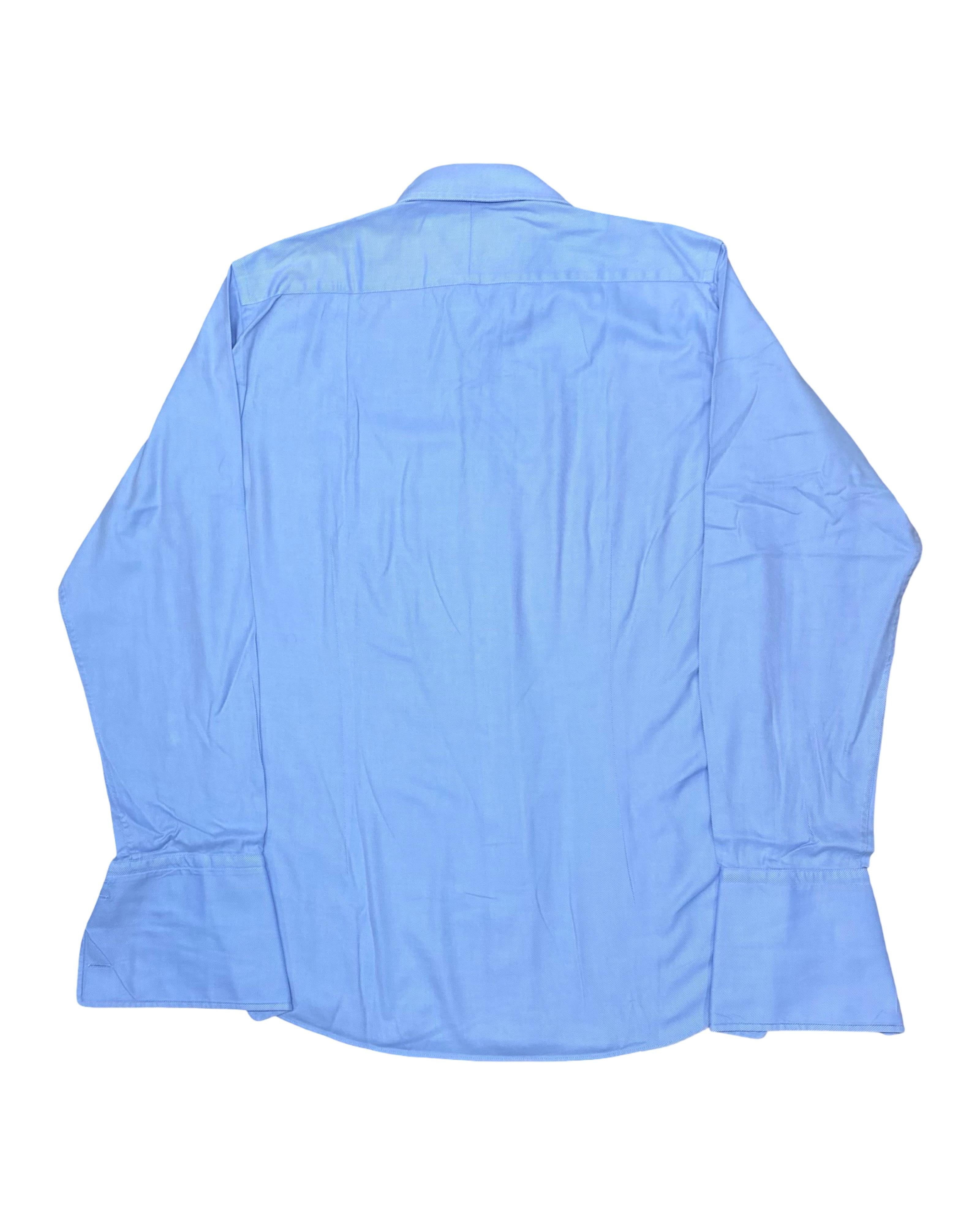 Hawes & Curtis Blue Herringbone Shirt | Large | Chest 23”
