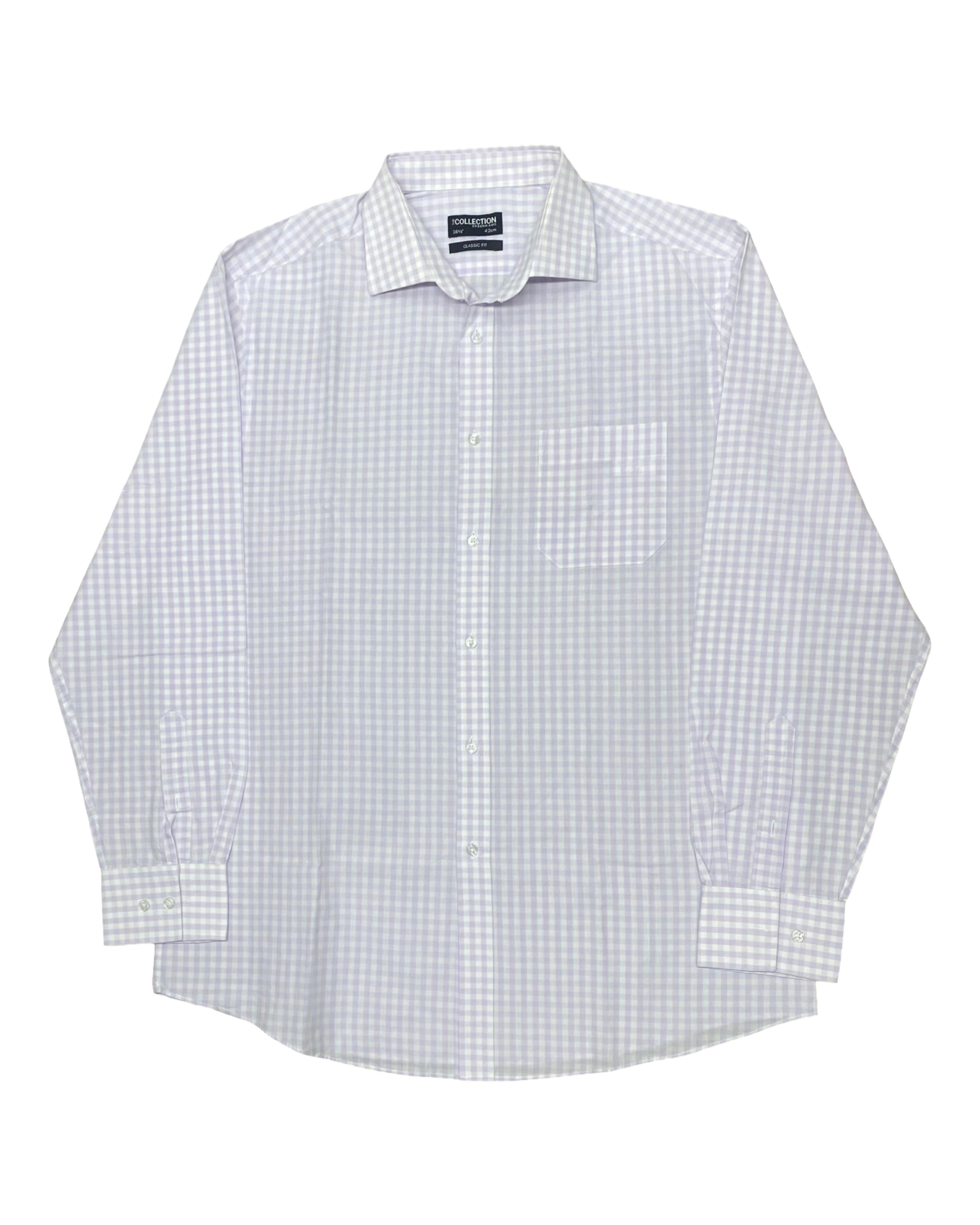 Debenhams Collection Lilac Gingham Check Shirt | Large | Chest 24”