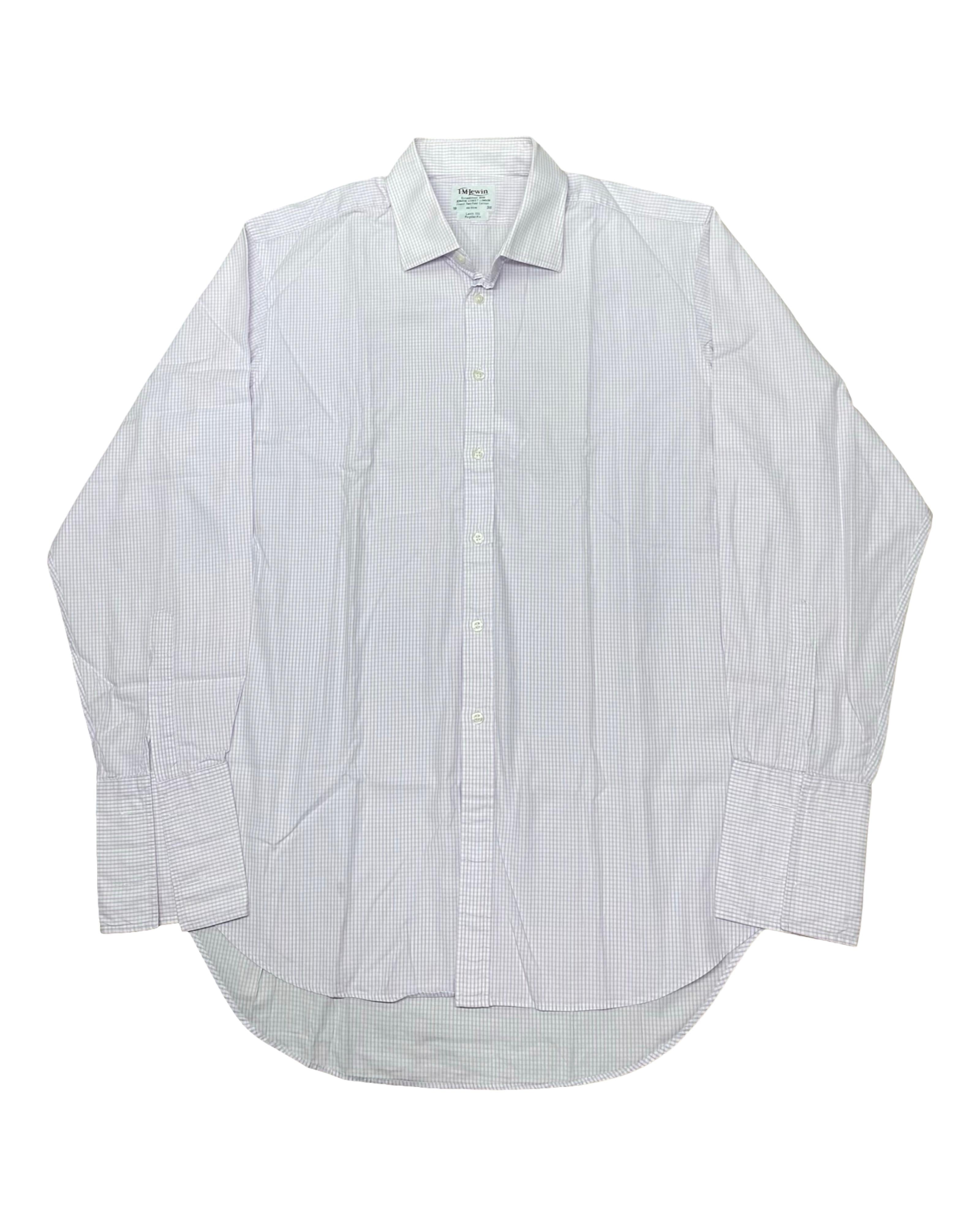 T.M. Lewin Lavender Microcheck Shirt | XL | Chest 27”