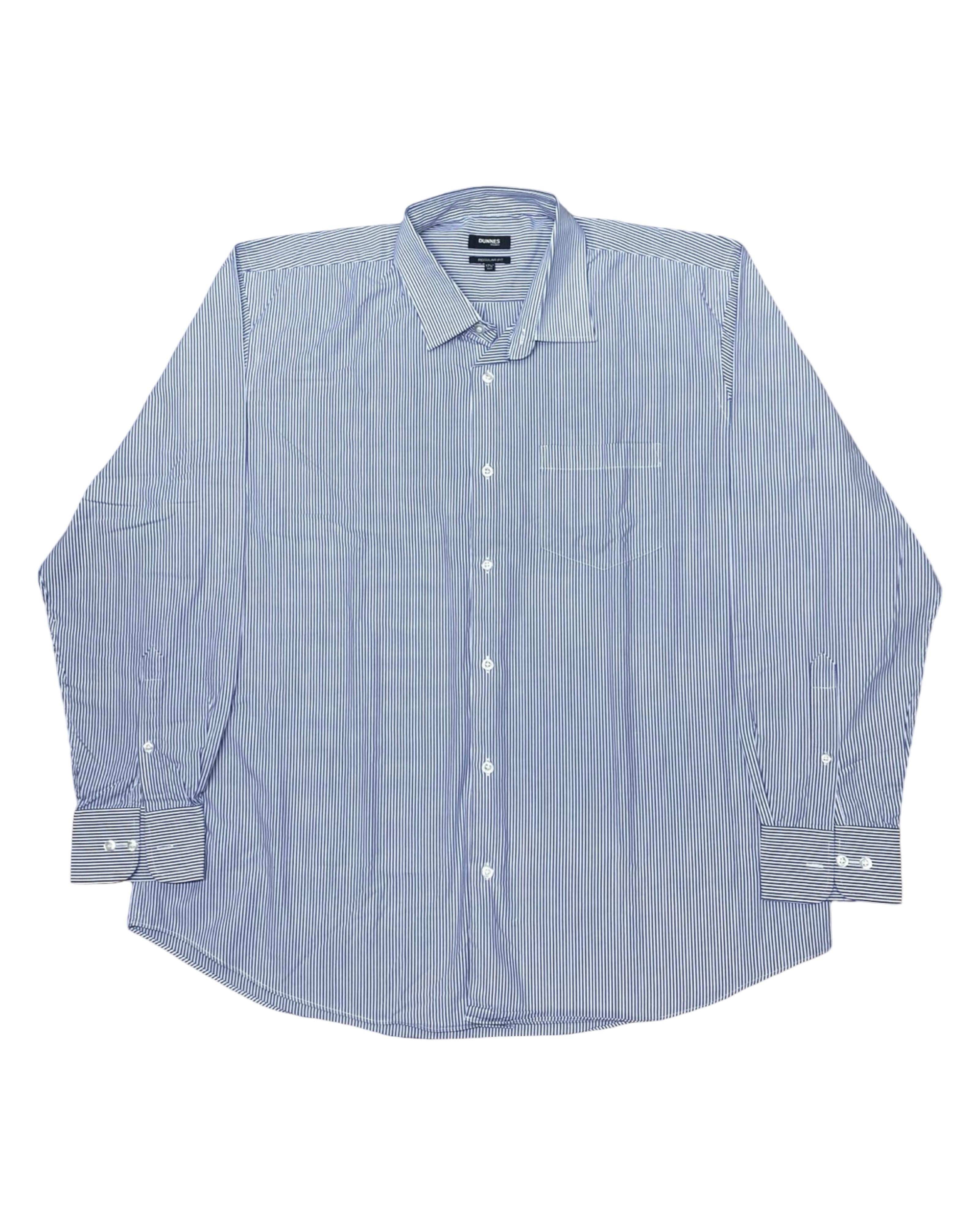 Dunnes Navy & White Striped Shirt | XL | Chest 28”