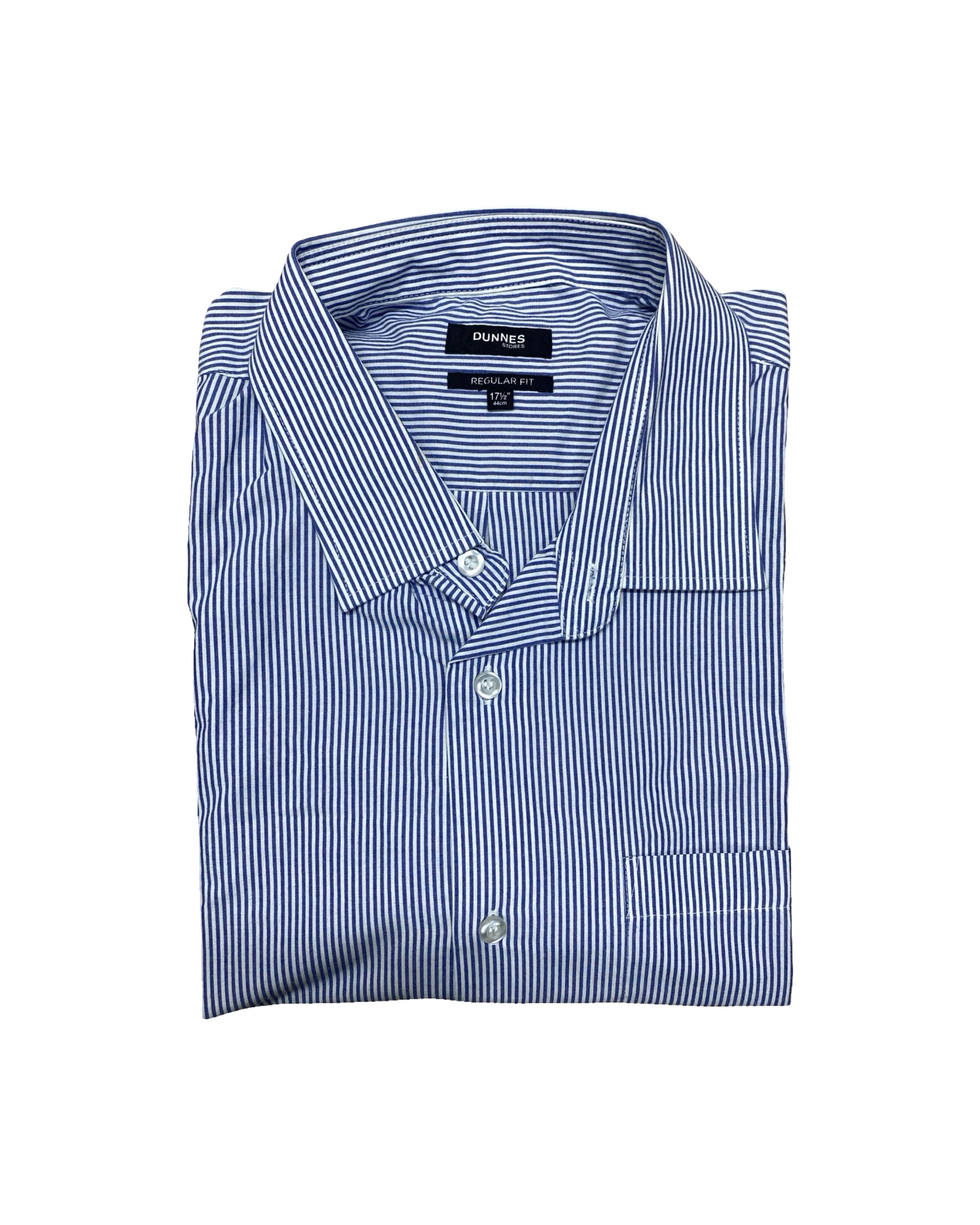 Dunnes Navy & White Striped Shirt | XL | Chest 28”