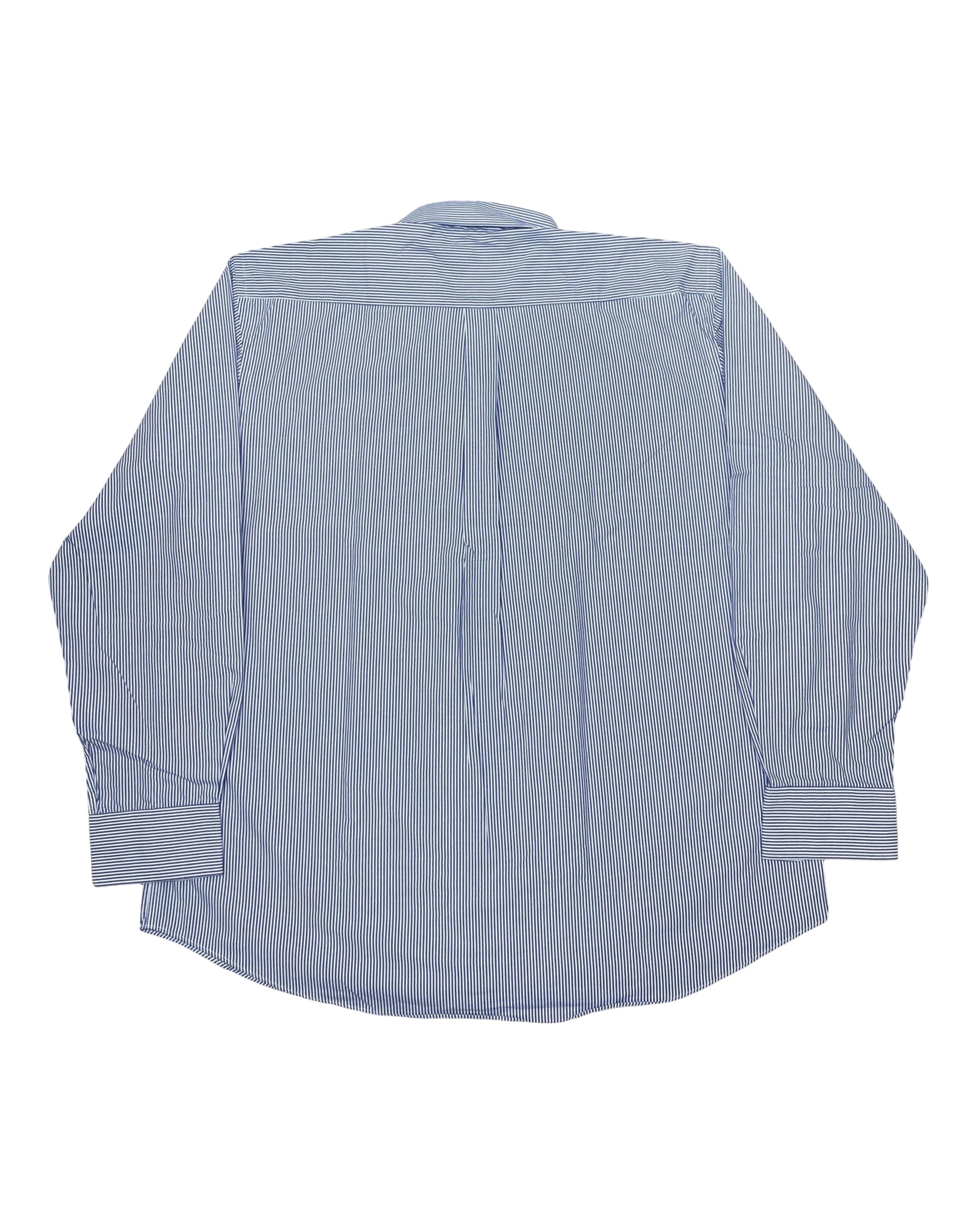 Dunnes Navy & White Striped Shirt | XL | Chest 28”