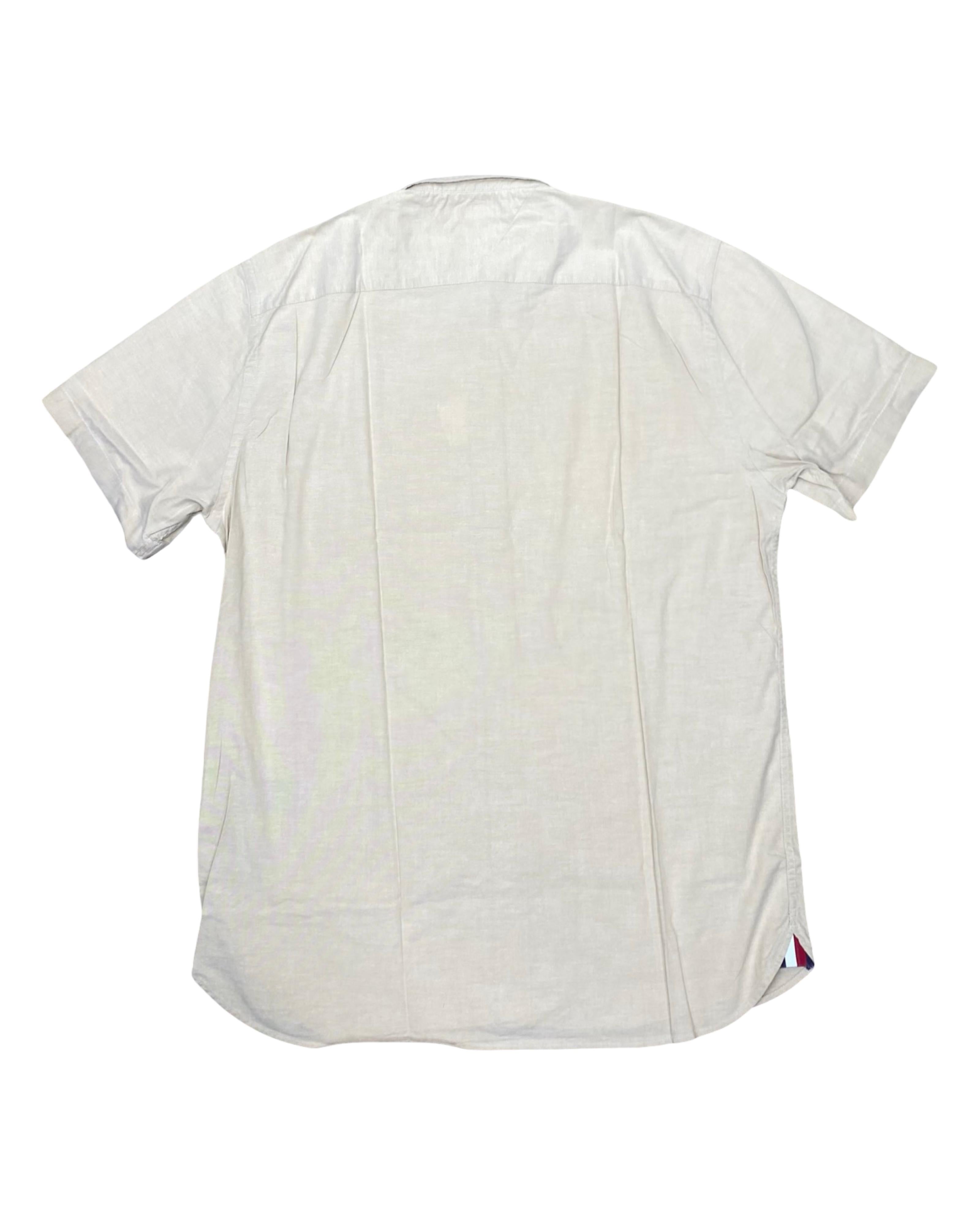 Tommy Hilfiger THFlex Beige Oxford Shirt | Large | Chest 23”
