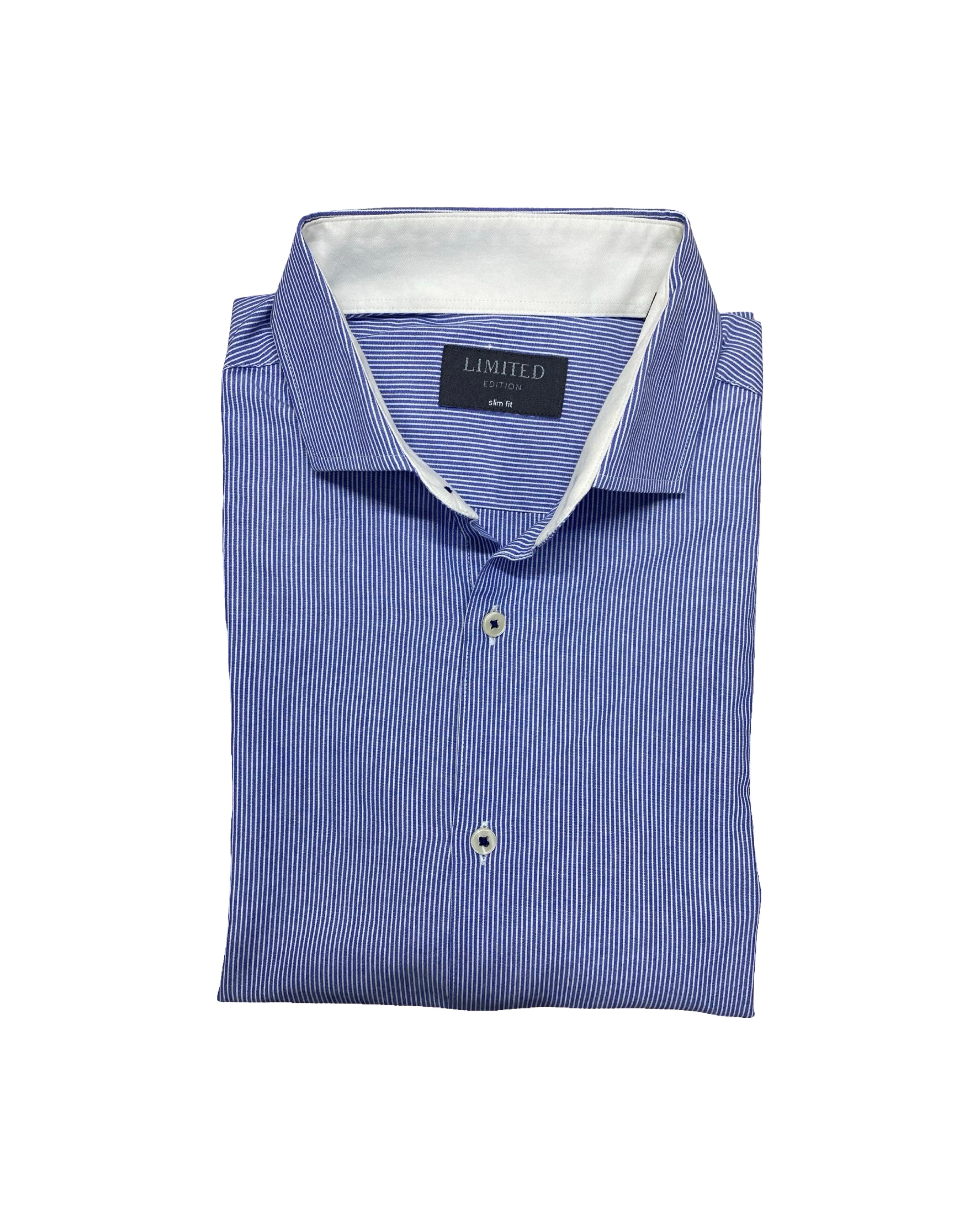 Limited Edition Navy Microstripe Dress Shirt | M | Chest 20.5”