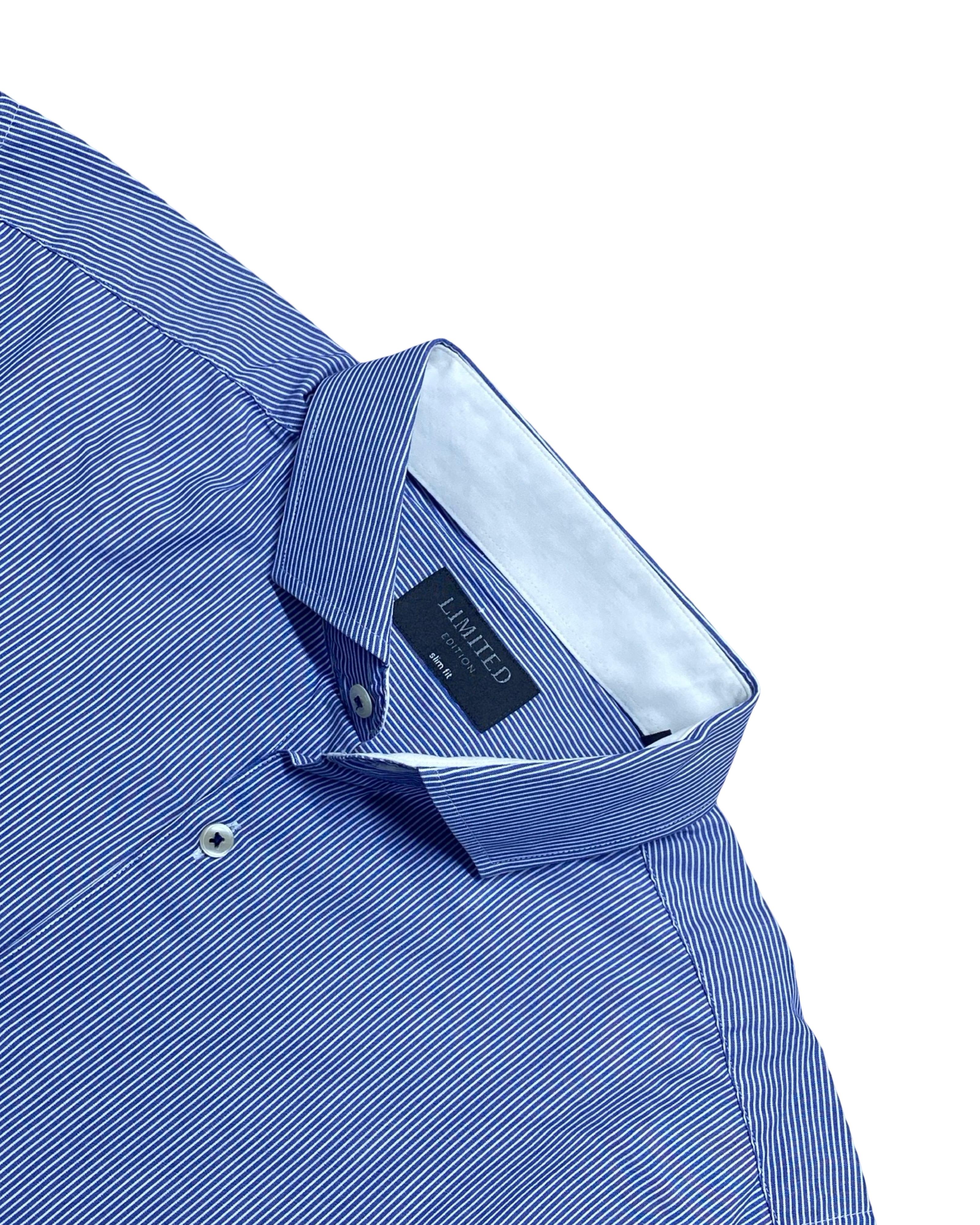 Limited Edition Navy Microstripe Dress Shirt | M | Chest 20.5”