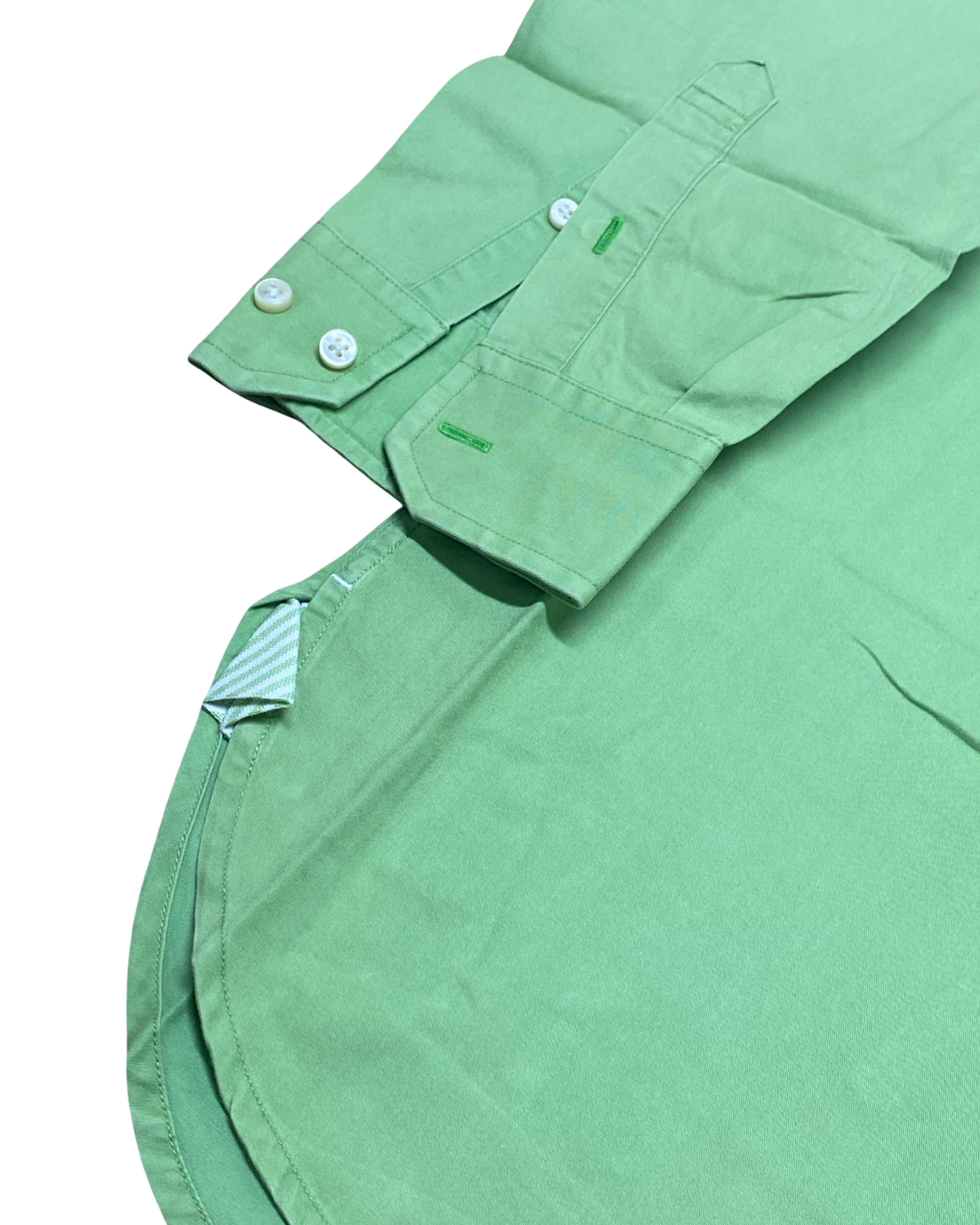 Tommy Hilfiger Solid Green Cotton Shirt | XL | Chest 28”