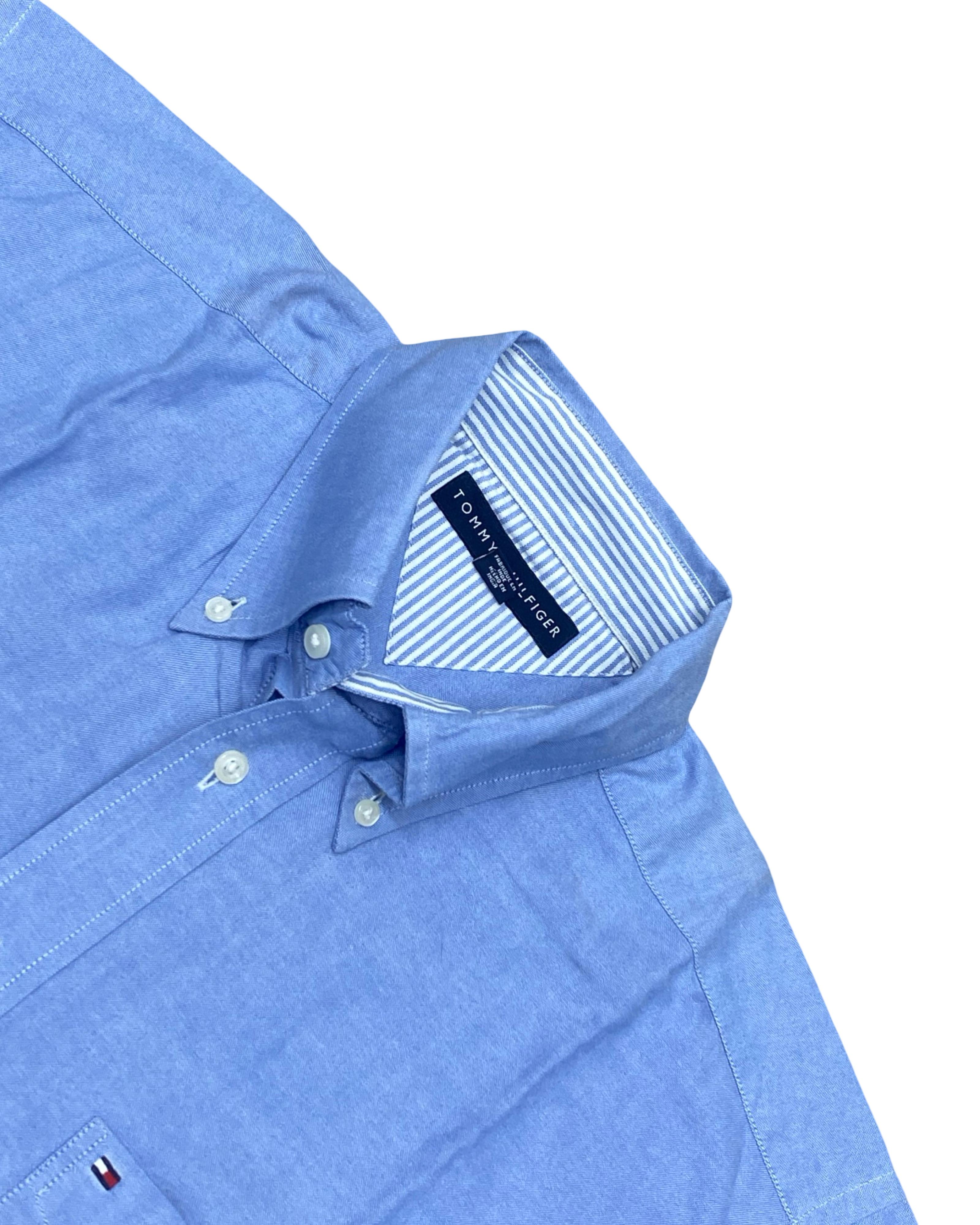 Tommy Hilfiger Sky Blue Short Sleeve Shirt | L | Chest 24.5”