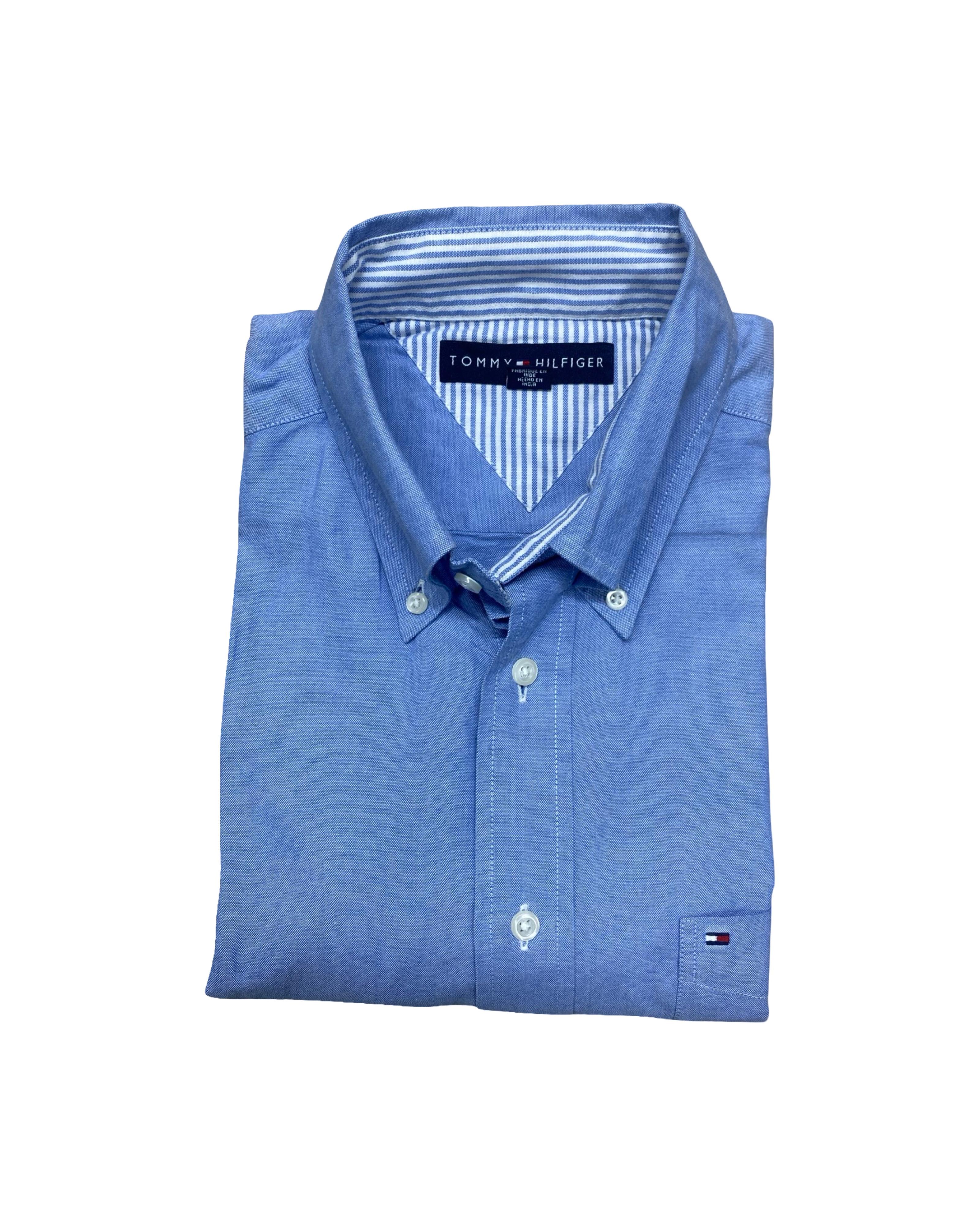 Tommy Hilfiger Sky Blue Short Sleeve Shirt | L | Chest 24.5”