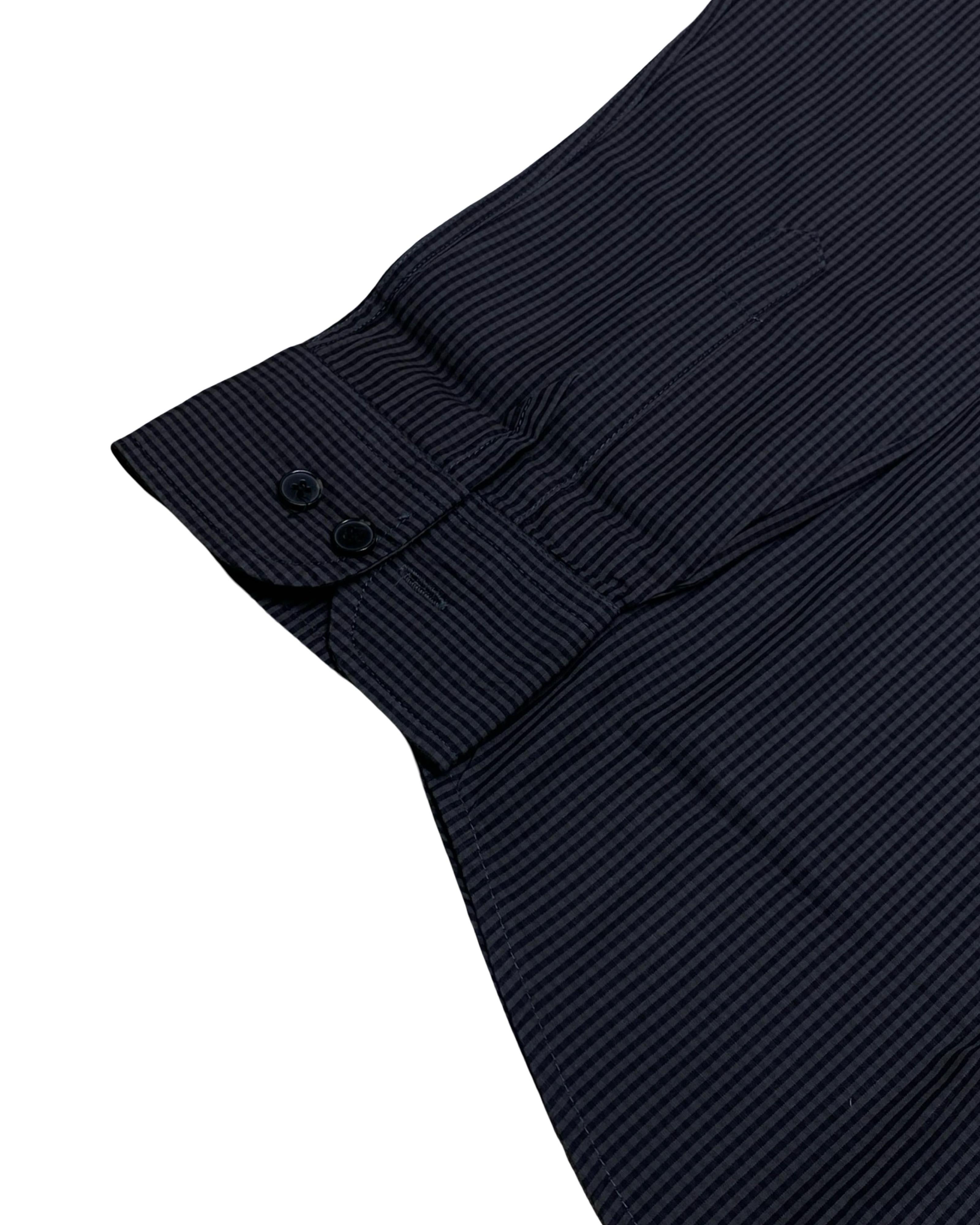 Hollister Black Micro Check Casual Shirt | M | Chest 21.5”