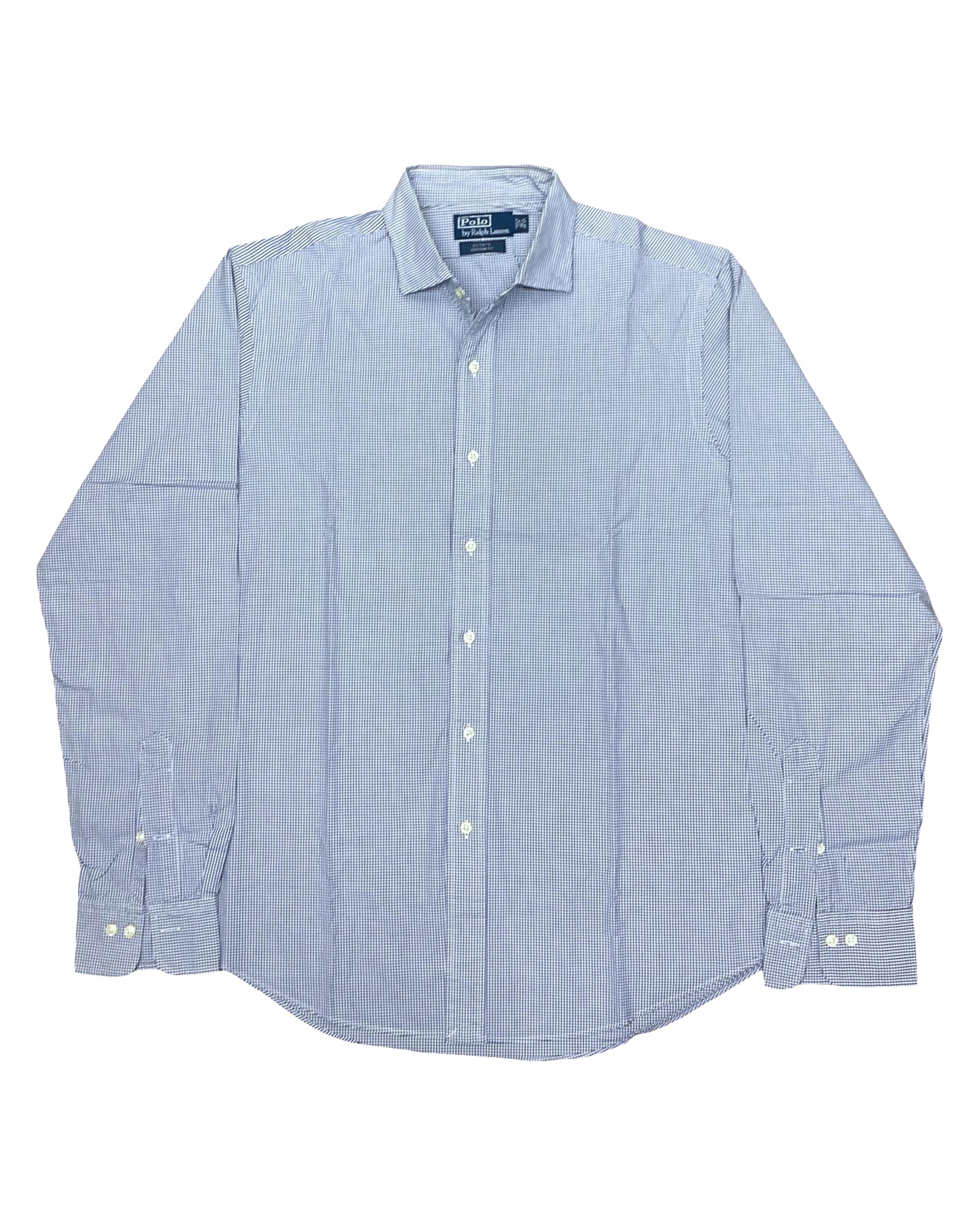 Polo Ralph Lauren Navy Micro Check Shirt | L | Chest 24”