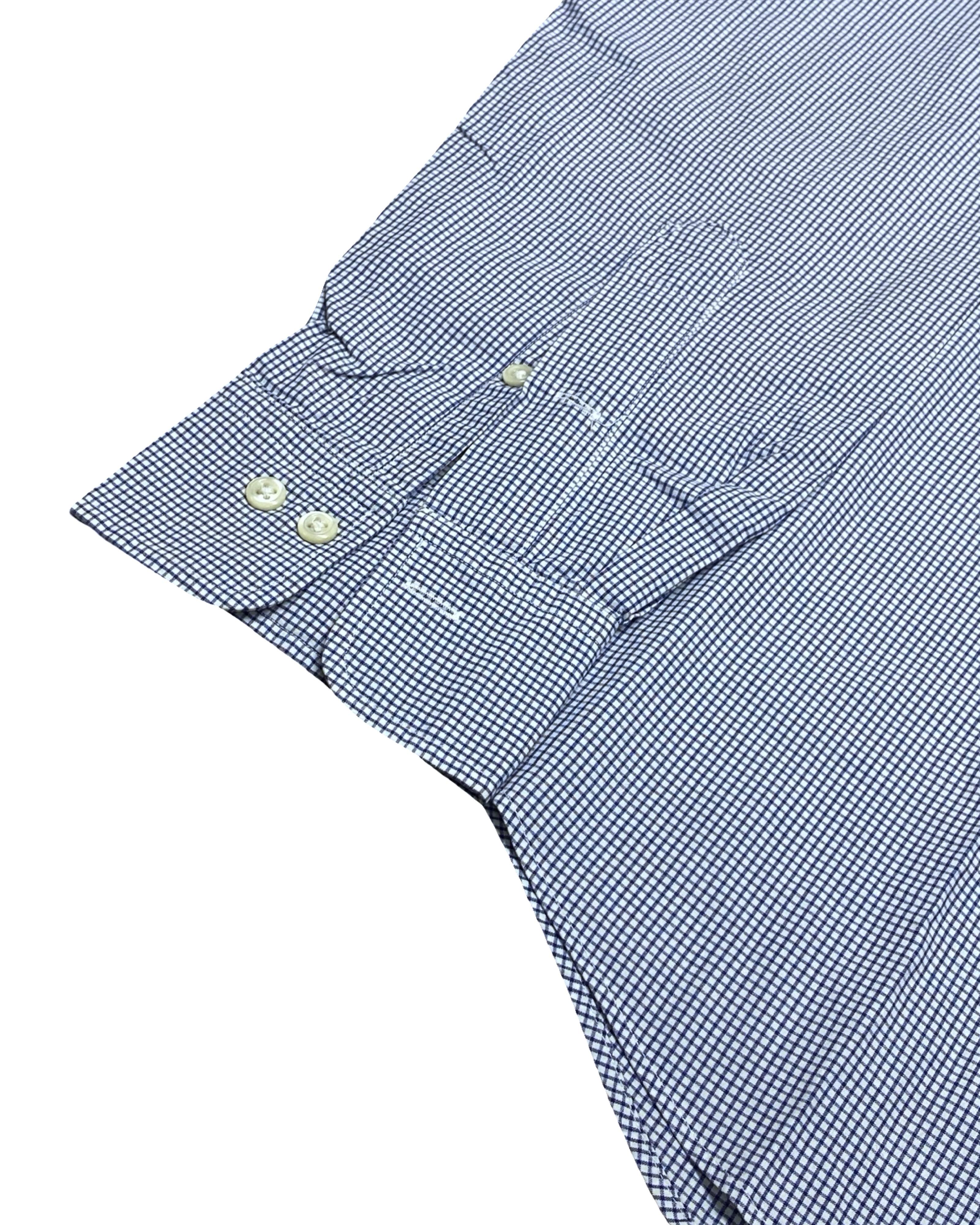 Polo Ralph Lauren Navy Micro Check Shirt | L | Chest 24”