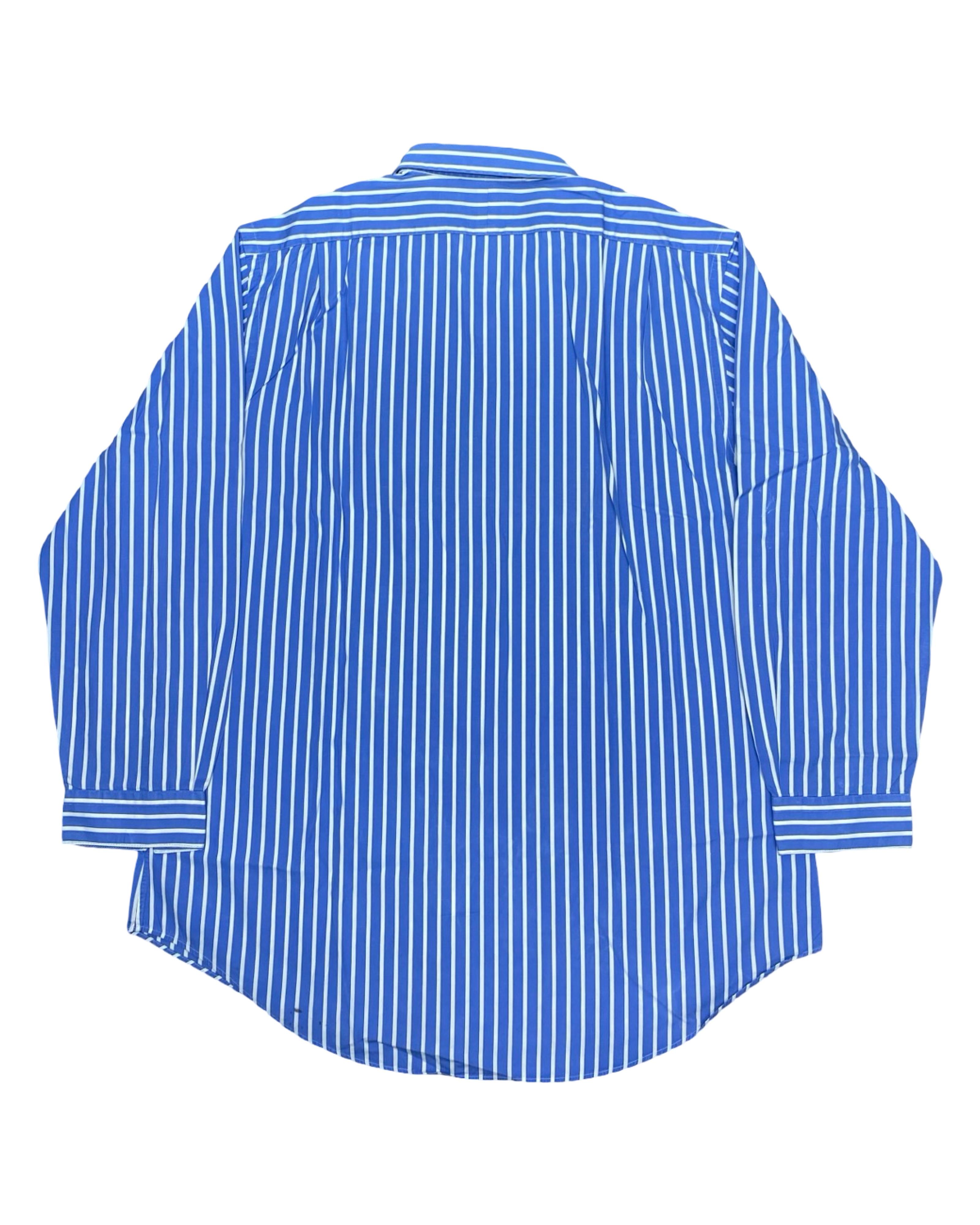 Polo Ralph Lauren Blue Vertical Stripe Shirt | L | Chest 24.5”