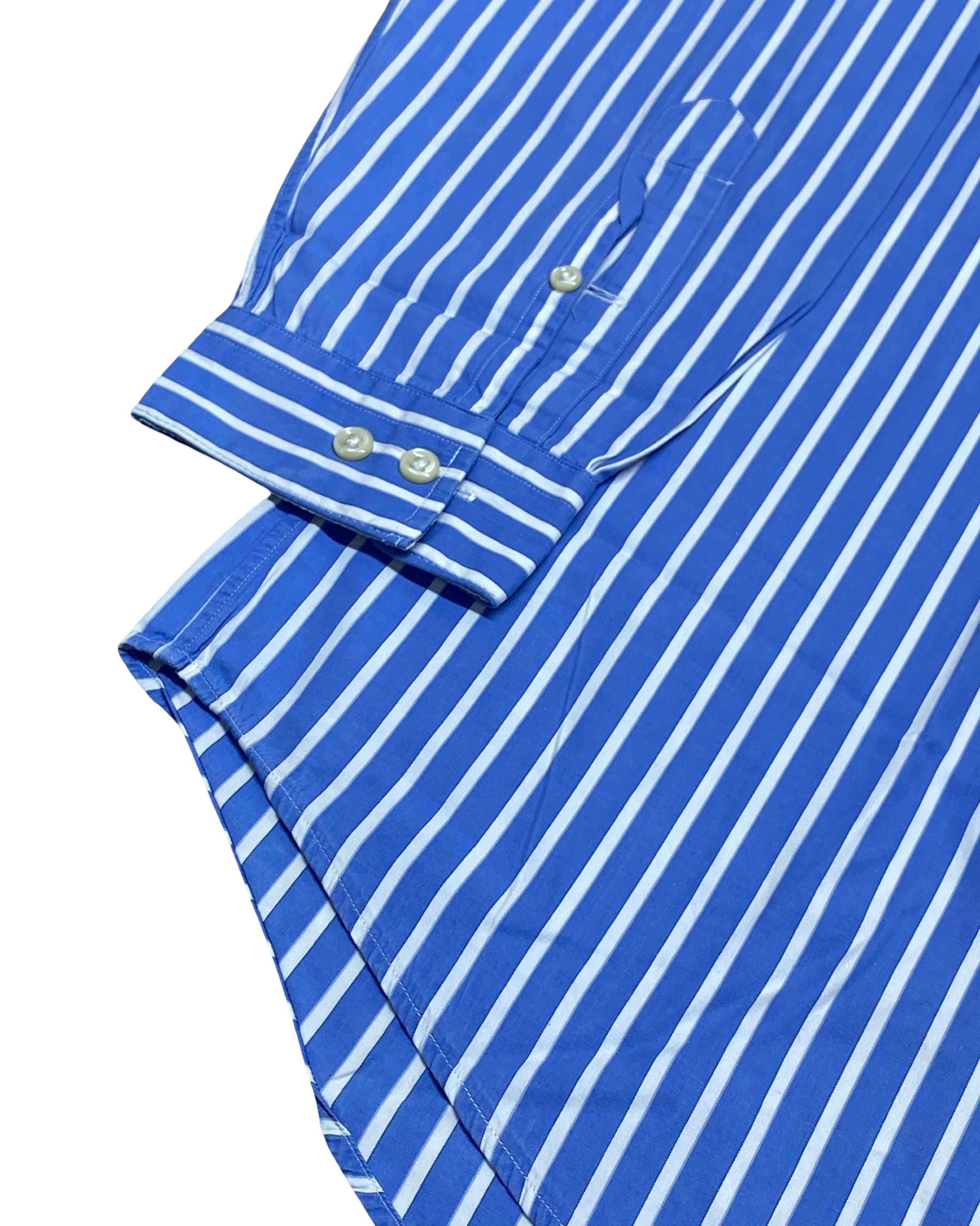Polo Ralph Lauren Blue Vertical Stripe Shirt | L | Chest 24.5”