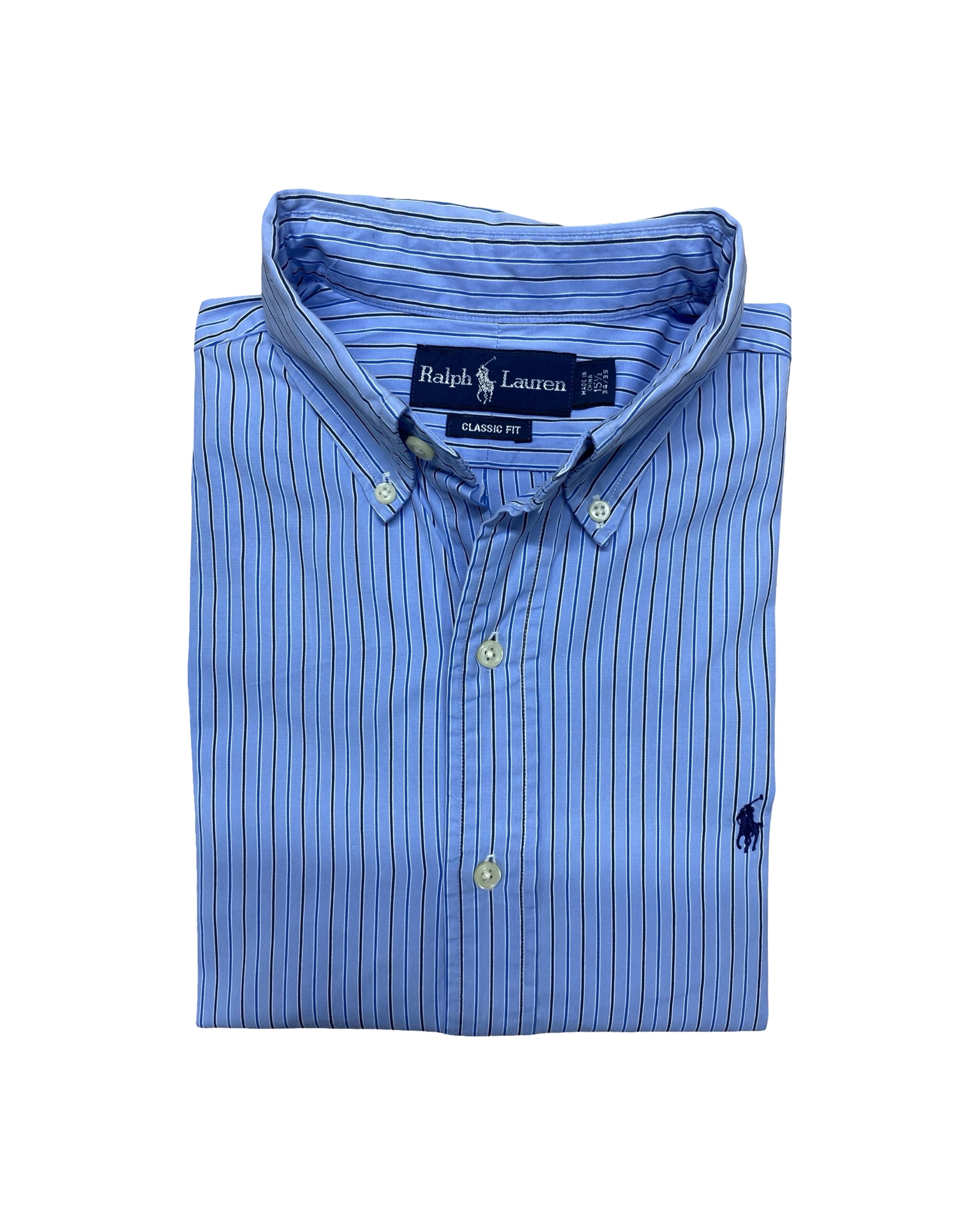 Polo Ralph Lauren Blue Stripe Shirt | L | Chest 23.5”