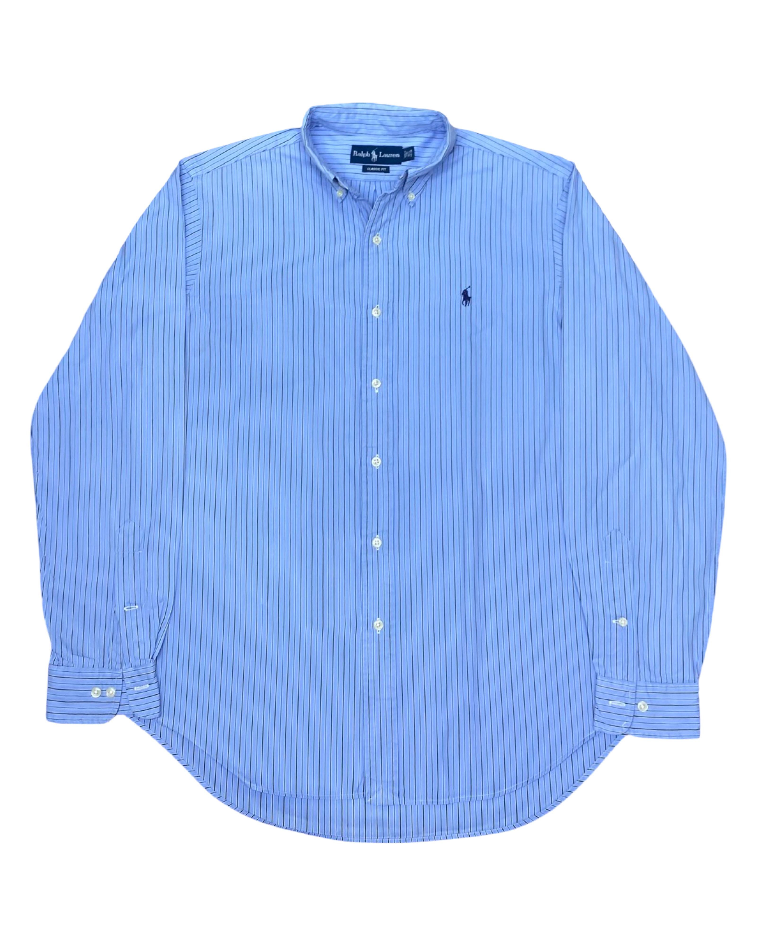 Polo Ralph Lauren Blue Stripe Shirt | L | Chest 23.5”