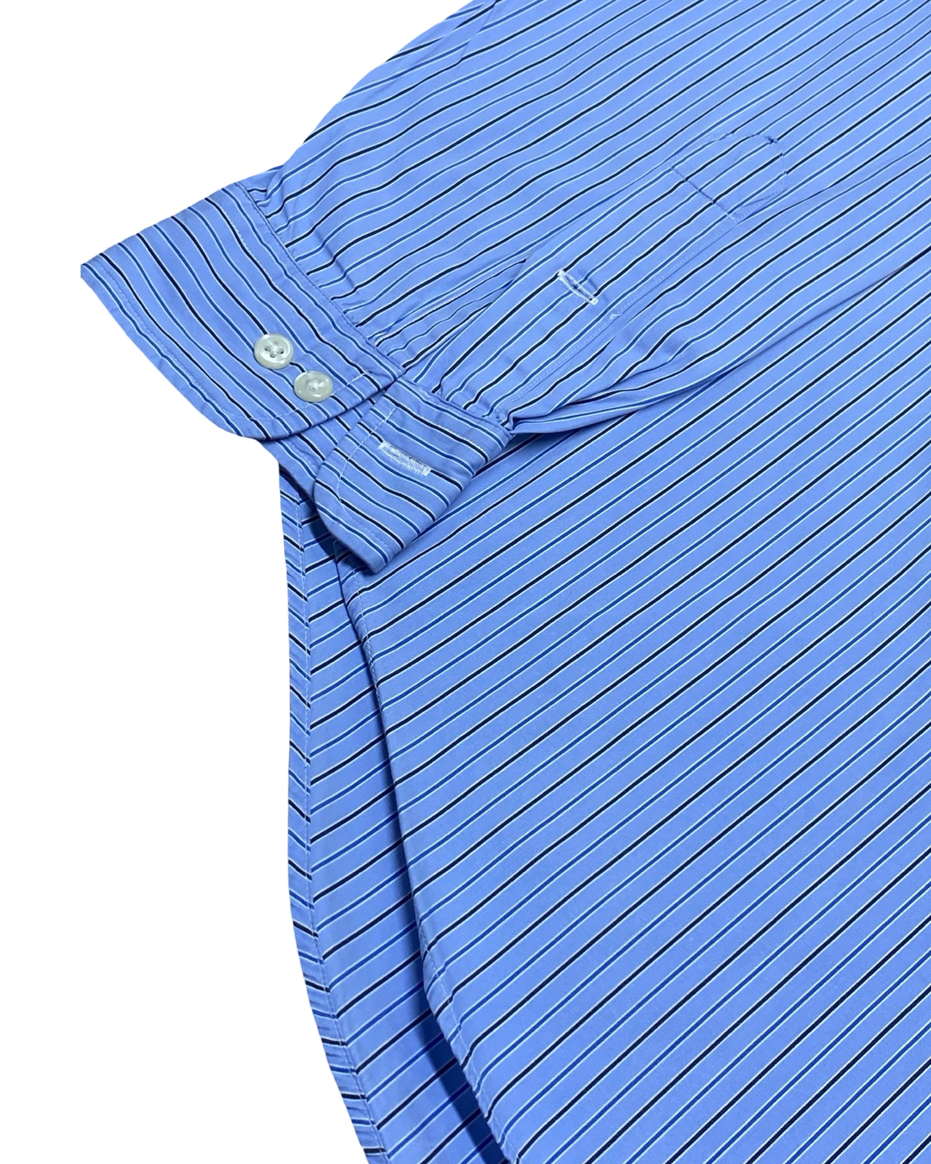 Polo Ralph Lauren Blue Stripe Shirt | L | Chest 23.5”