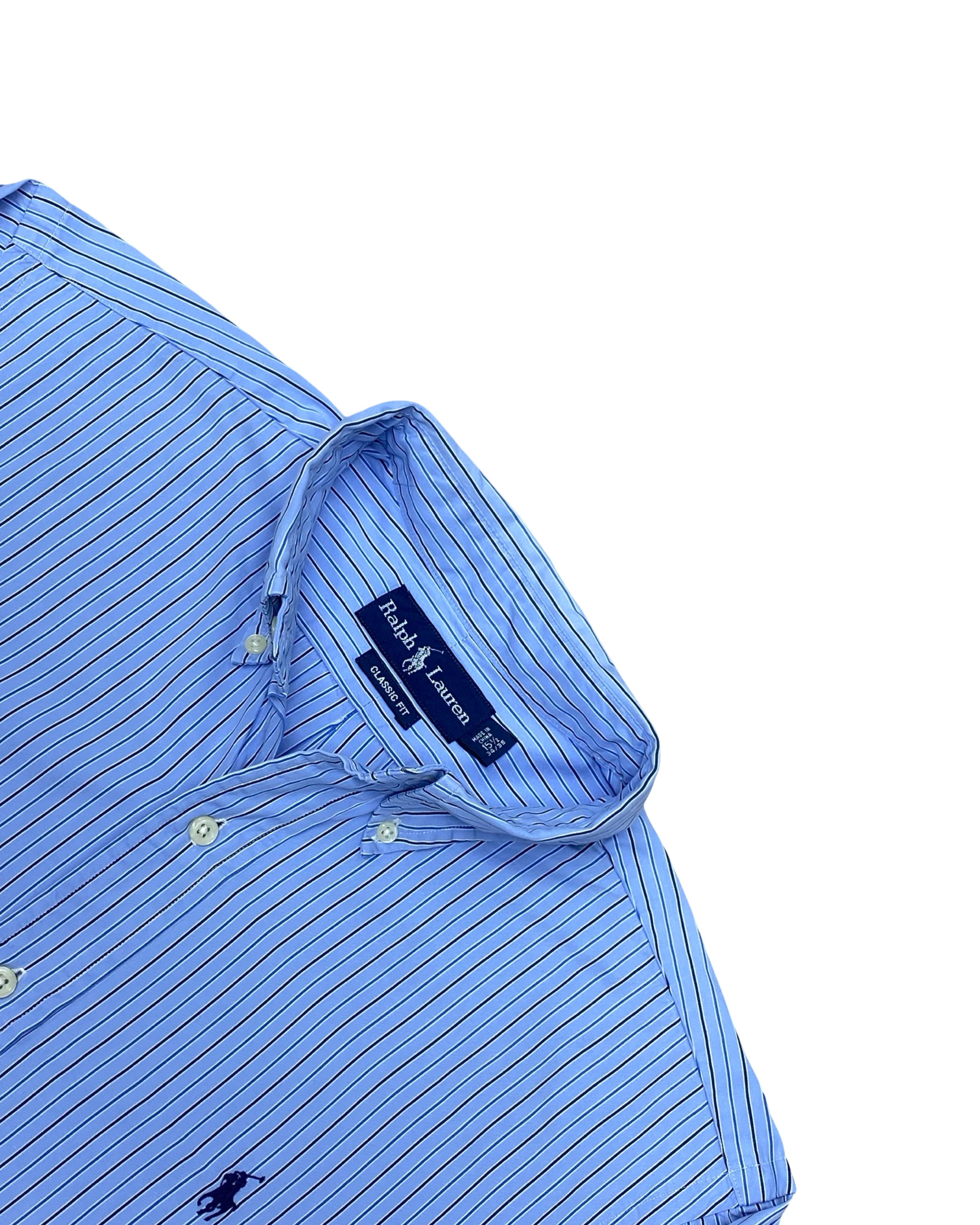 Polo Ralph Lauren Blue Stripe Shirt | L | Chest 23.5”