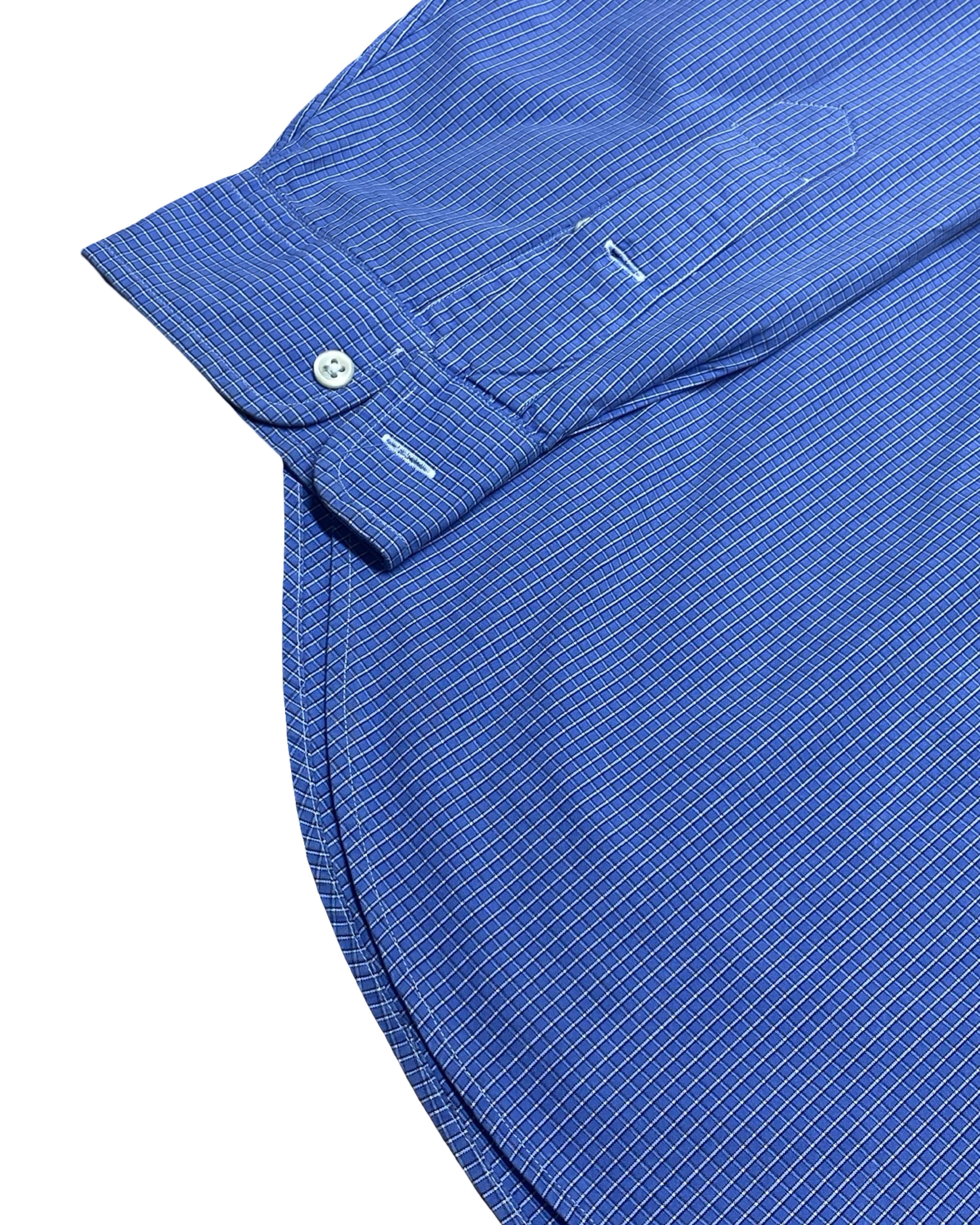 Polo Ralph Lauren Blue Micro-Check Shirt | L | Chest 25”