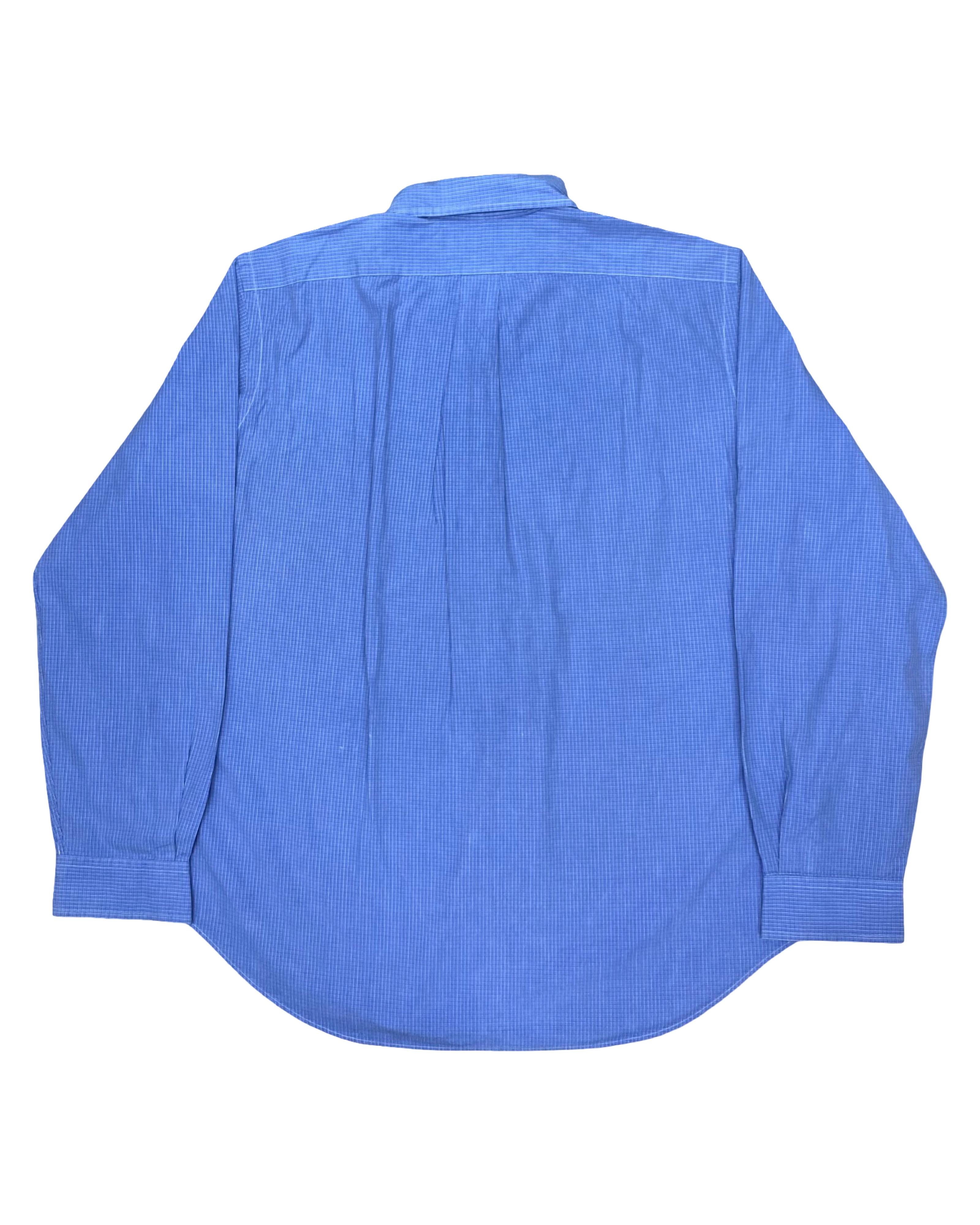 Polo Ralph Lauren Blue Micro-Check Shirt | L | Chest 25”