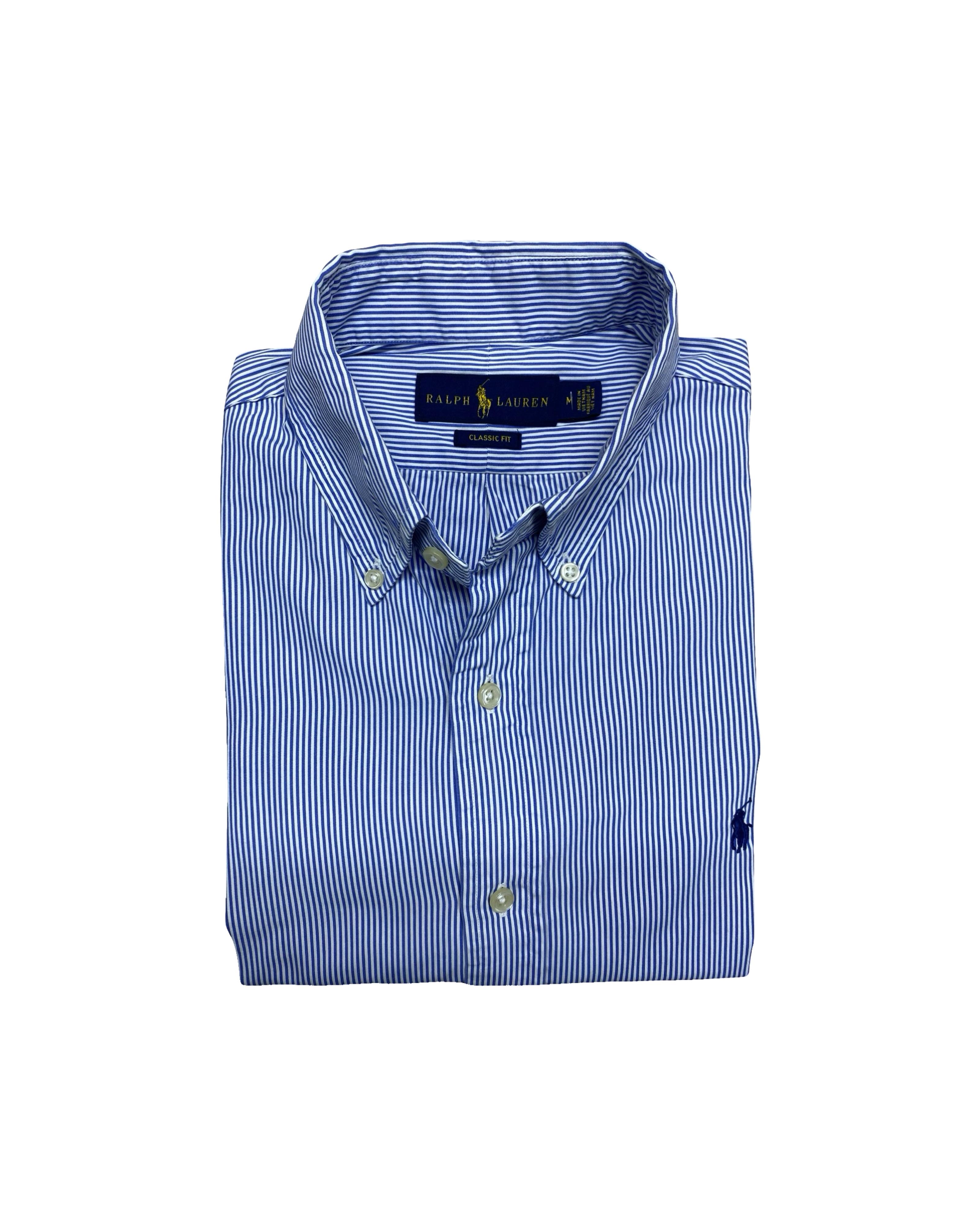 Polo Ralph Lauren Blue Stripe Oxford Shirt | L | Chest 23”