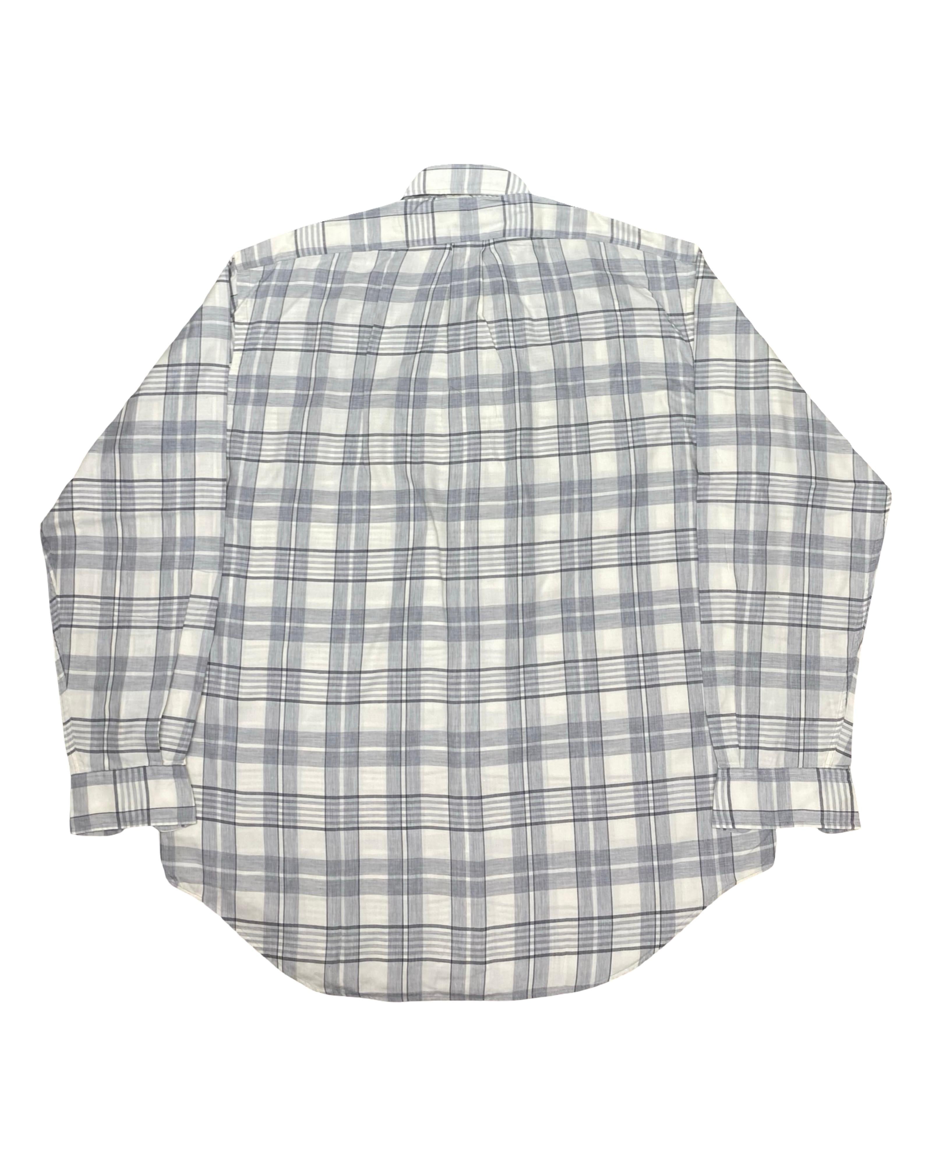 Polo Ralph Lauren Grey & White Check Shirt | XL | Chest 25.5”