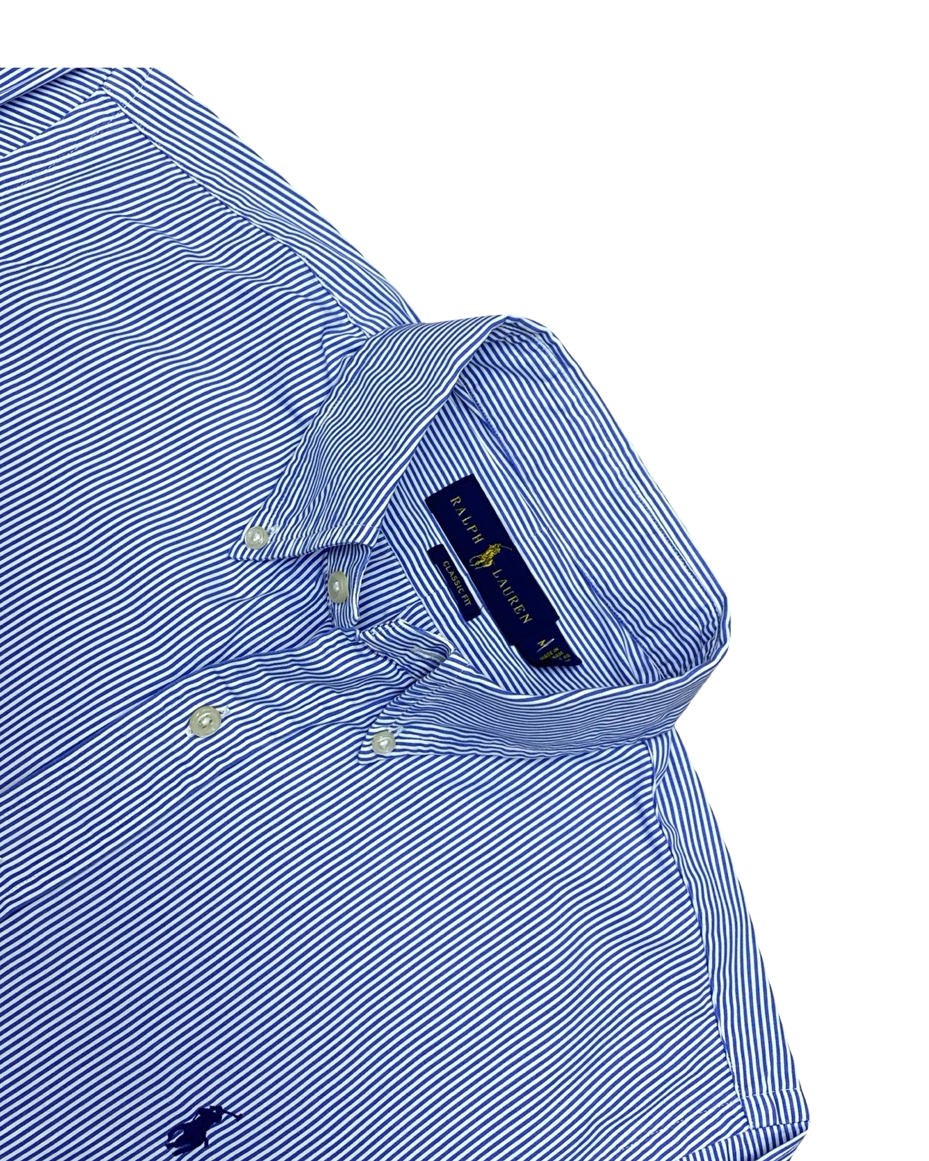 Polo Ralph Lauren Blue Stripe Oxford Shirt | L | Chest 23”