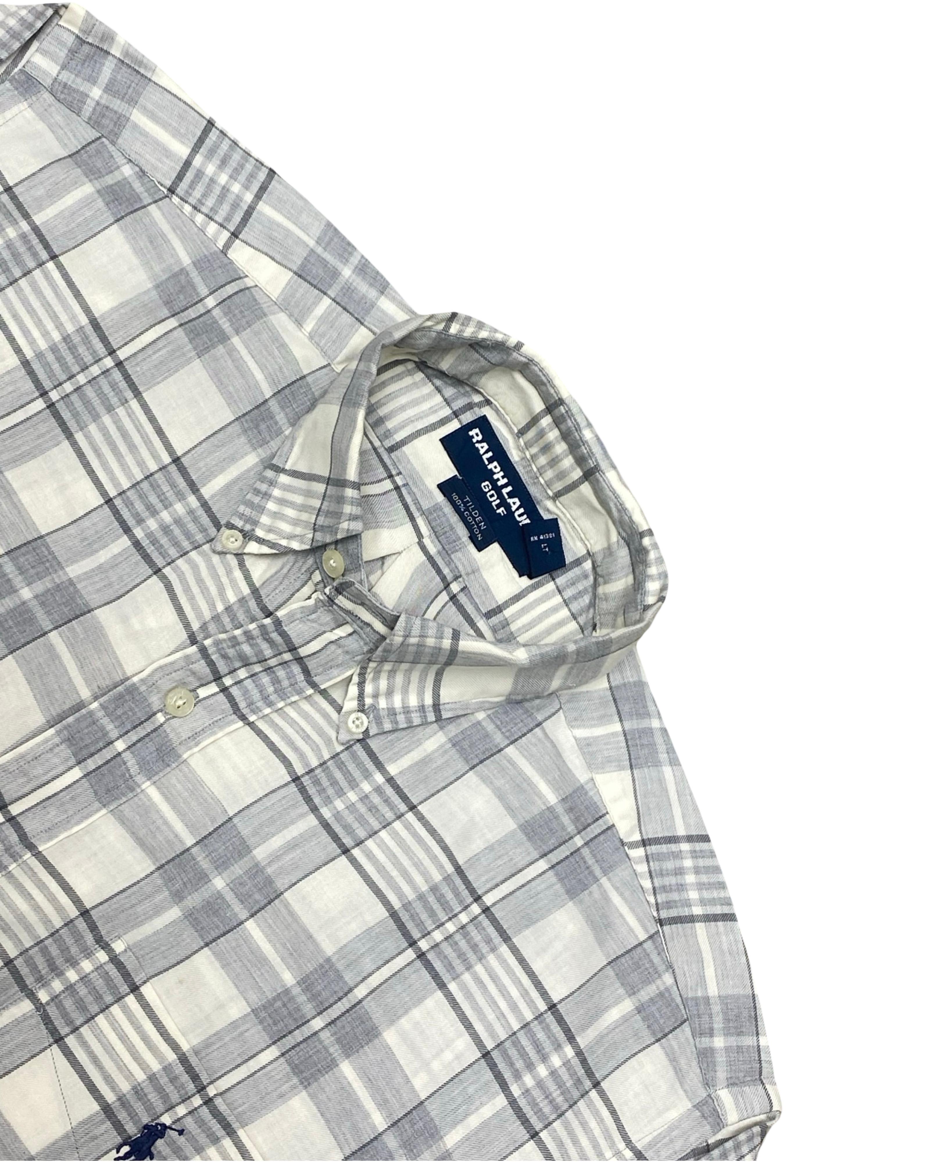 Polo Ralph Lauren Grey & White Check Shirt | XL | Chest 25.5”