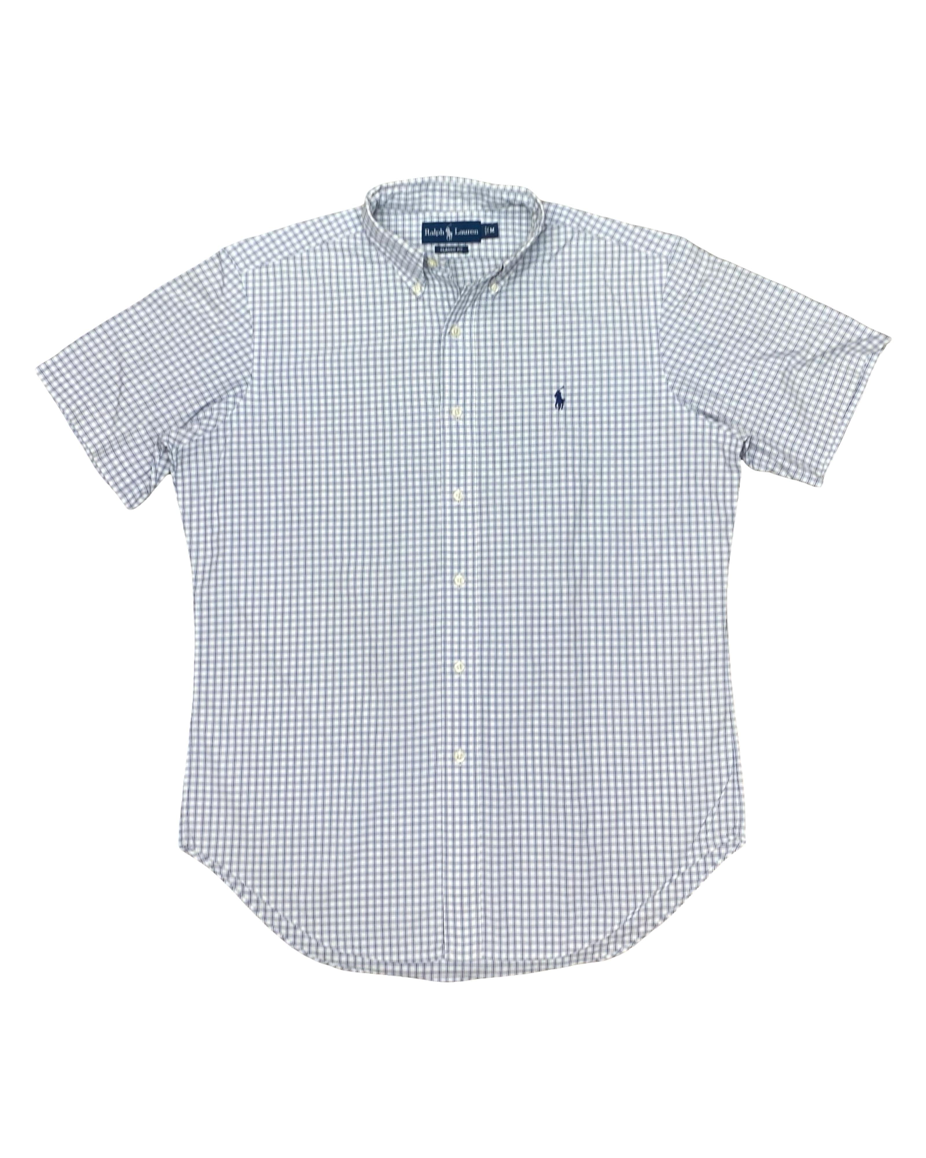 Polo Ralph Lauren Blue Check Short Sleeve Shirt | Large | Chest 23.5”