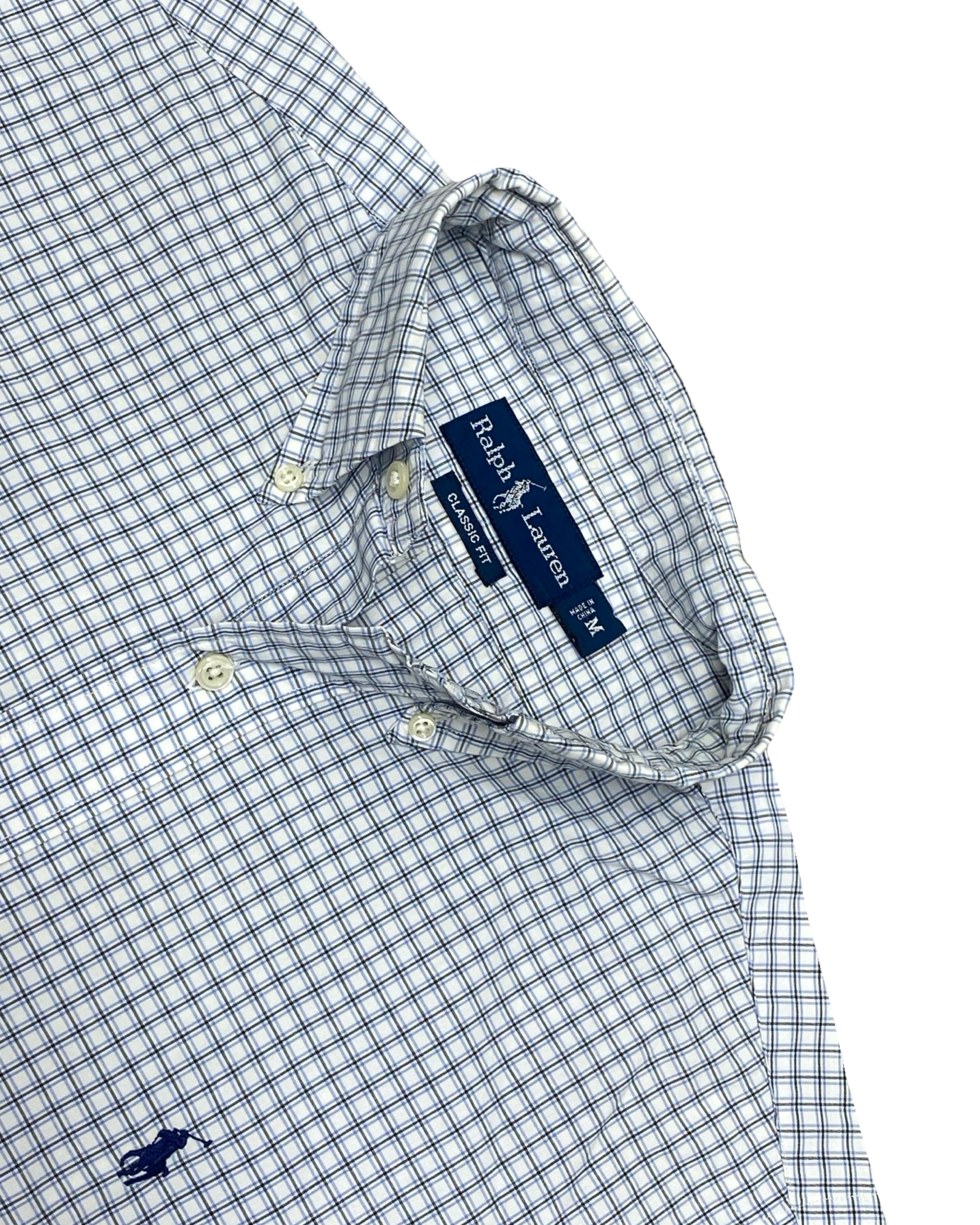 Polo Ralph Lauren Blue Check Short Sleeve Shirt | Large | Chest 23.5”