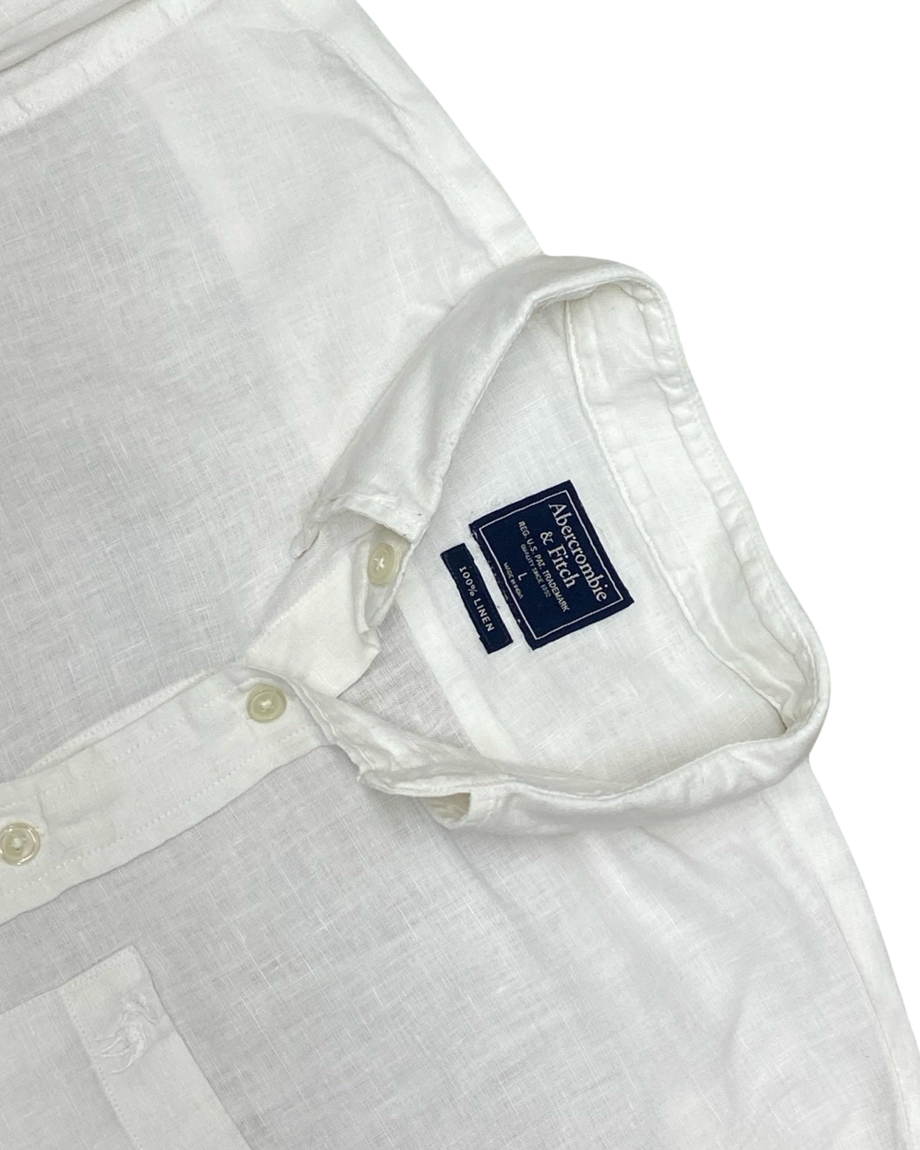Abercrombie & Fitch White Linen Shirt | Large | Chest 24”