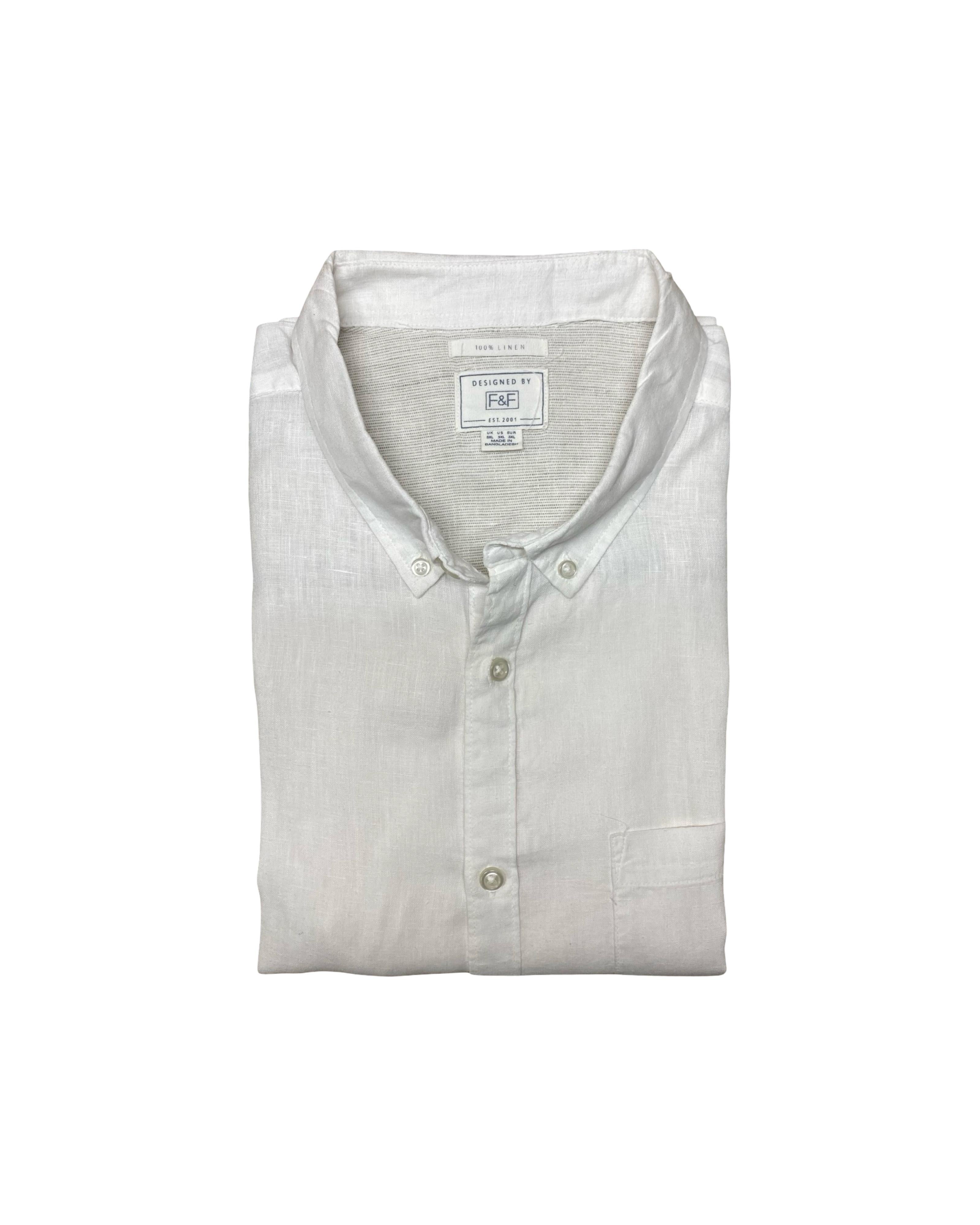F&F White Linen Shirt | XXL | Chest 29.5”