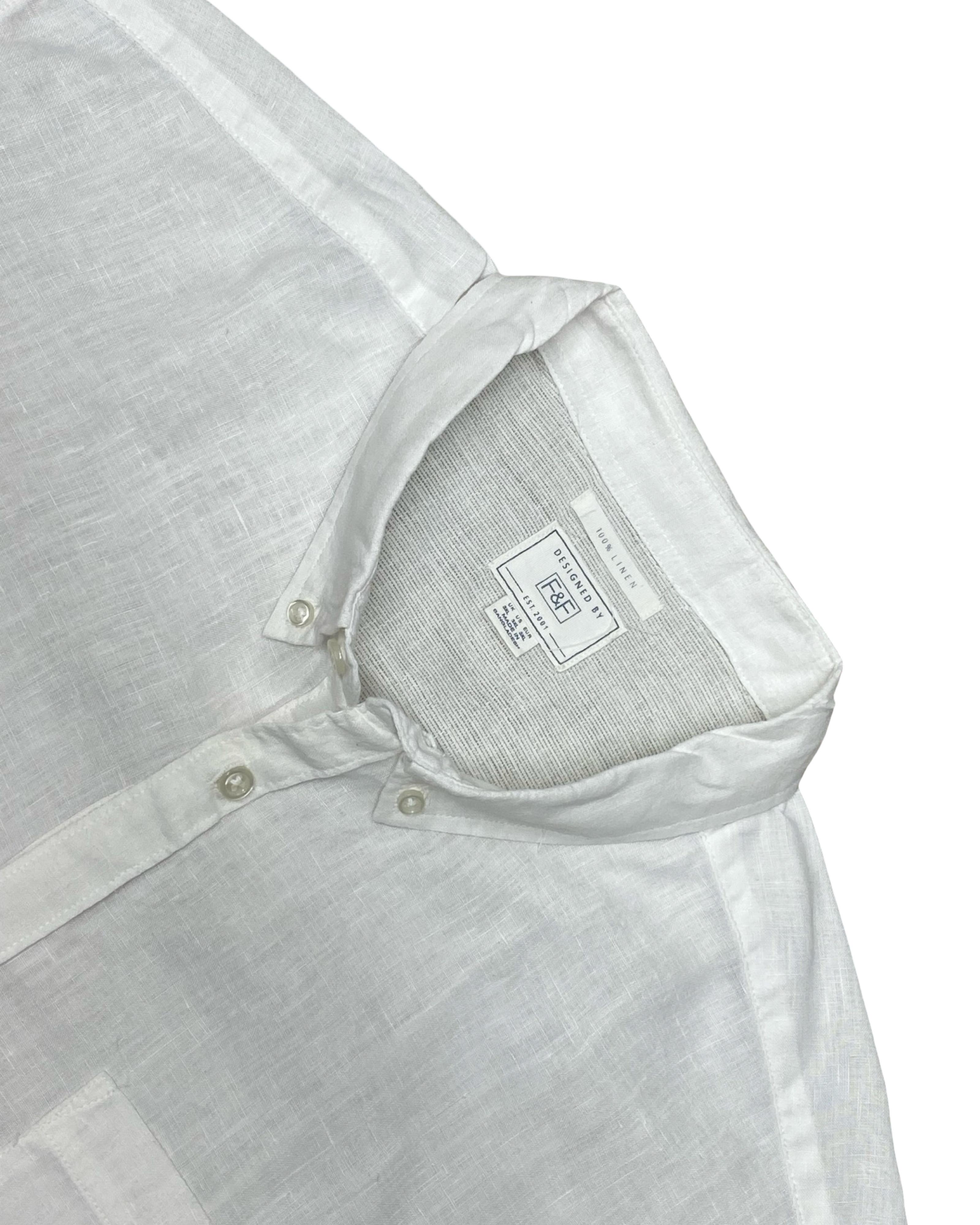 F&F White Linen Shirt | XXL | Chest 29.5”