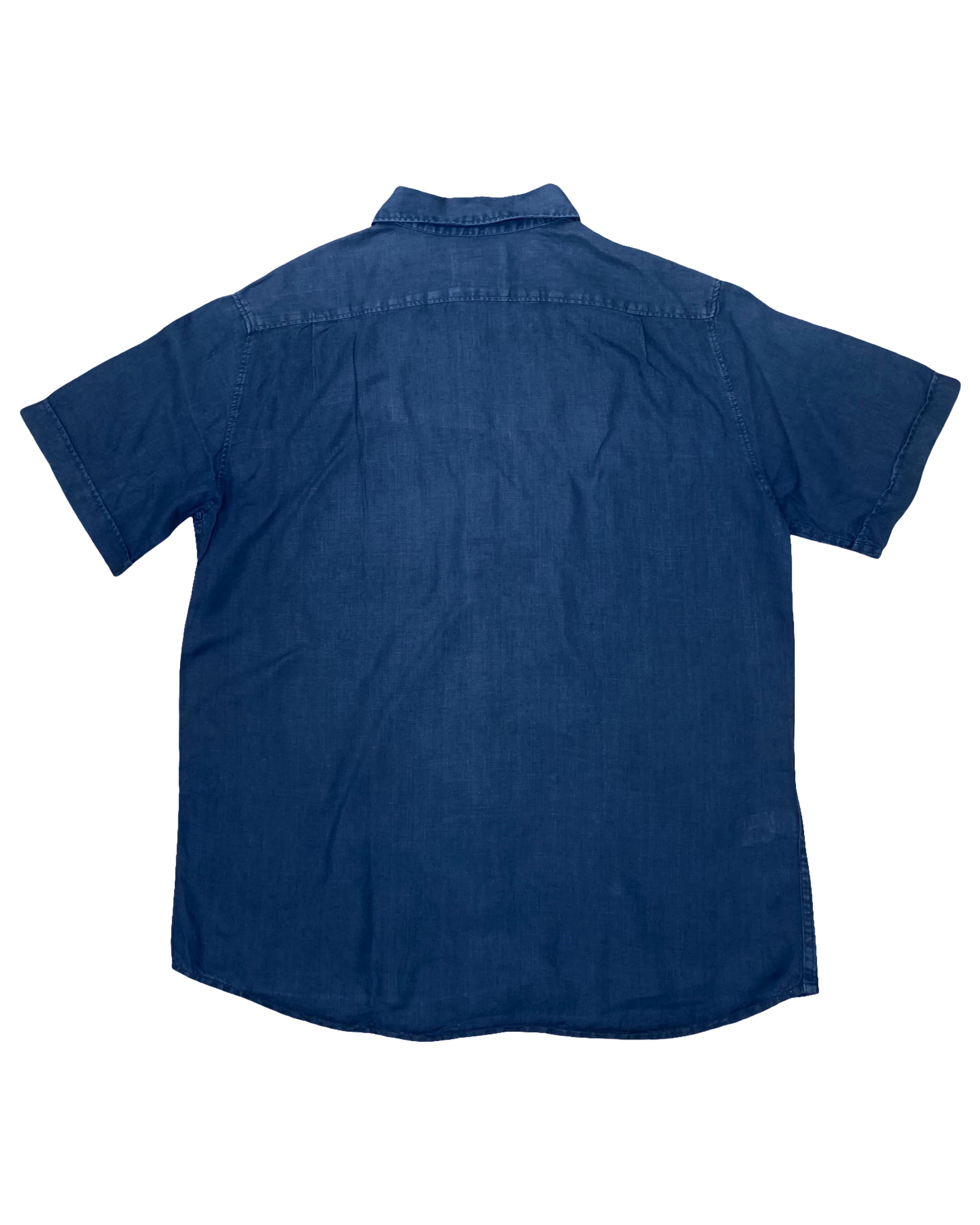 Blue Harbour Navy Linen Shirt | Large | Chest 23”