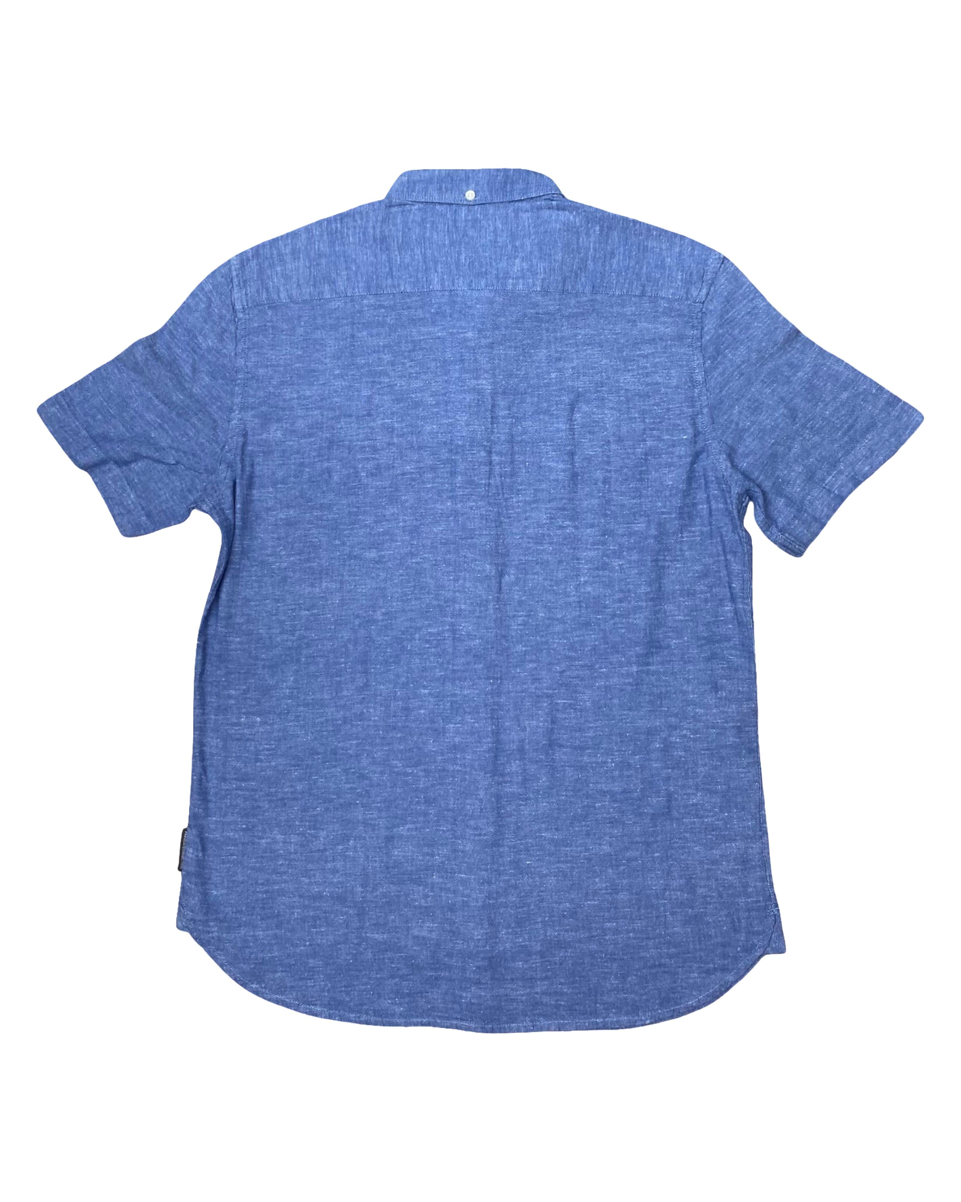 French Connection Indigo Linen Shirt | Medium | Chest 20.5”